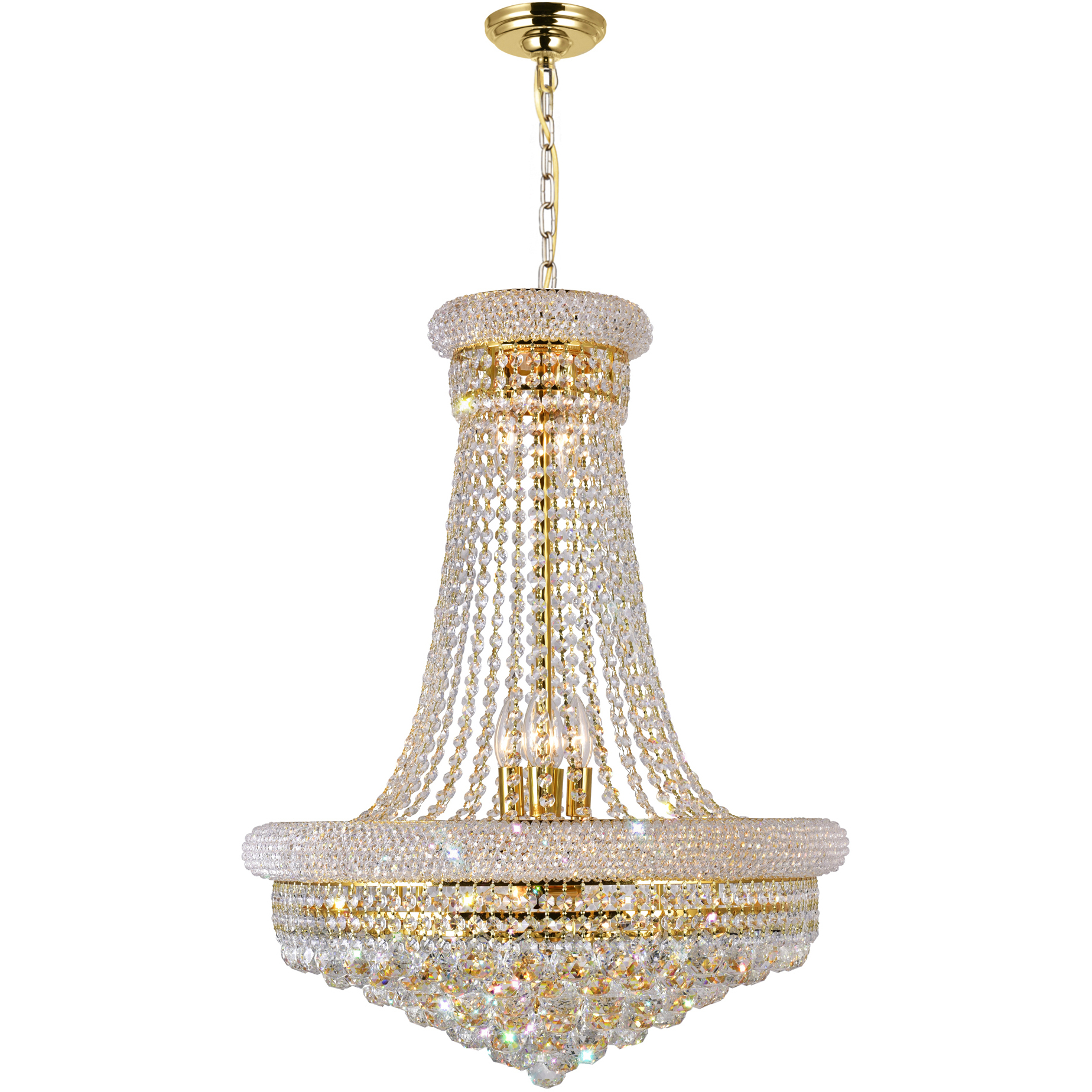 Empire 17 Light 24 inch Gold Down Chandelier Ceiling Light