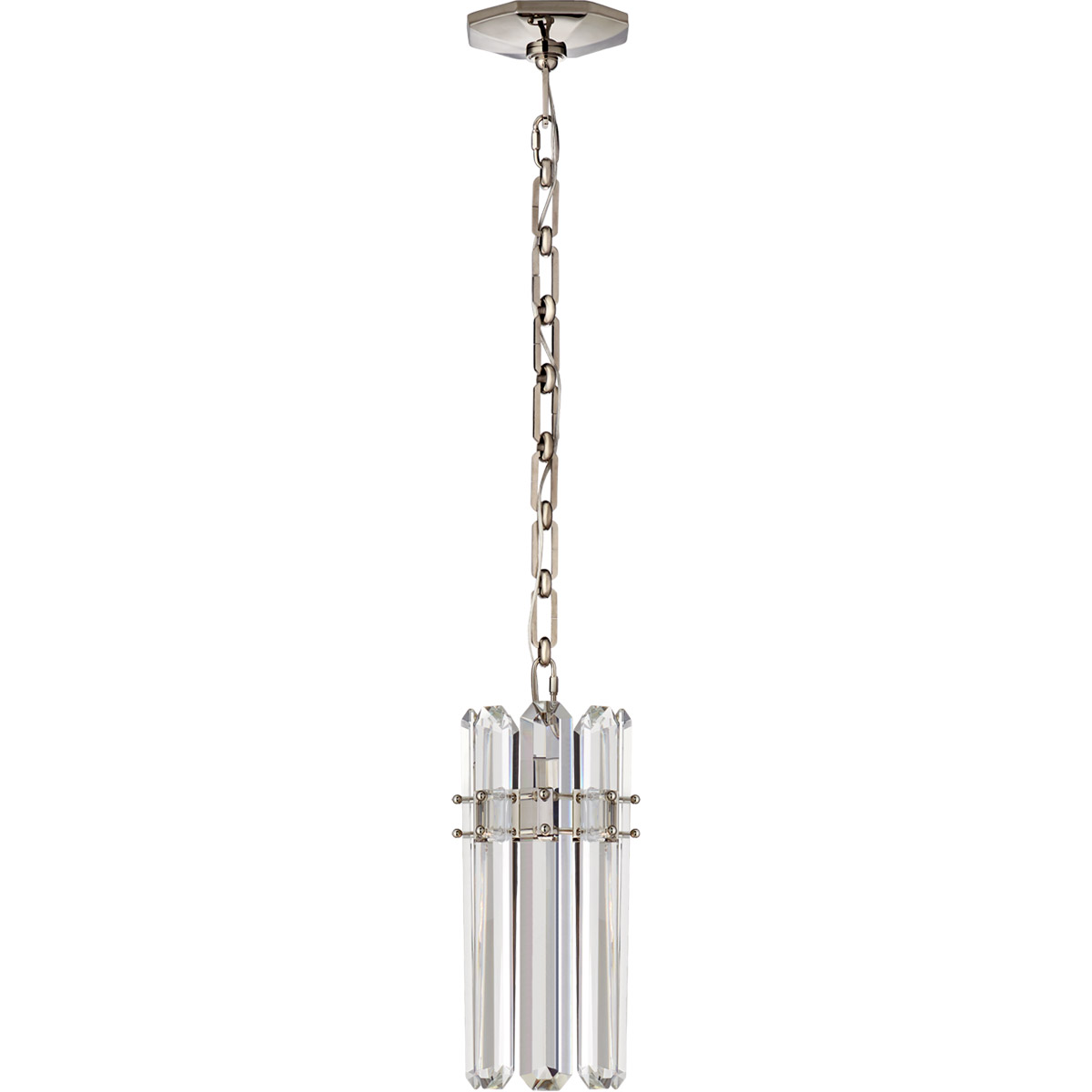 AERIN Bonnington 1 Light 7.25 inch Polished Nickel Pendant Ceiling Light in Crystal, Small