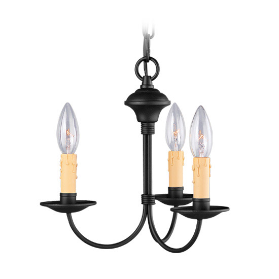 Heritage 3 Light 13 inch Black Mini Chandelier Ceiling Light