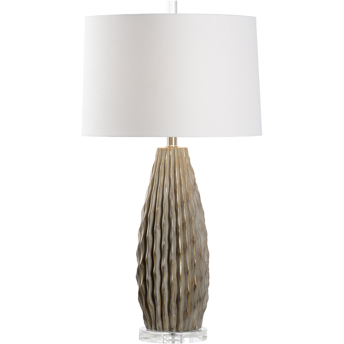 Larry Laslo 32 inch 100.00 watt Gray/Taupe Glaze/Clear Table Lamp Portable Light