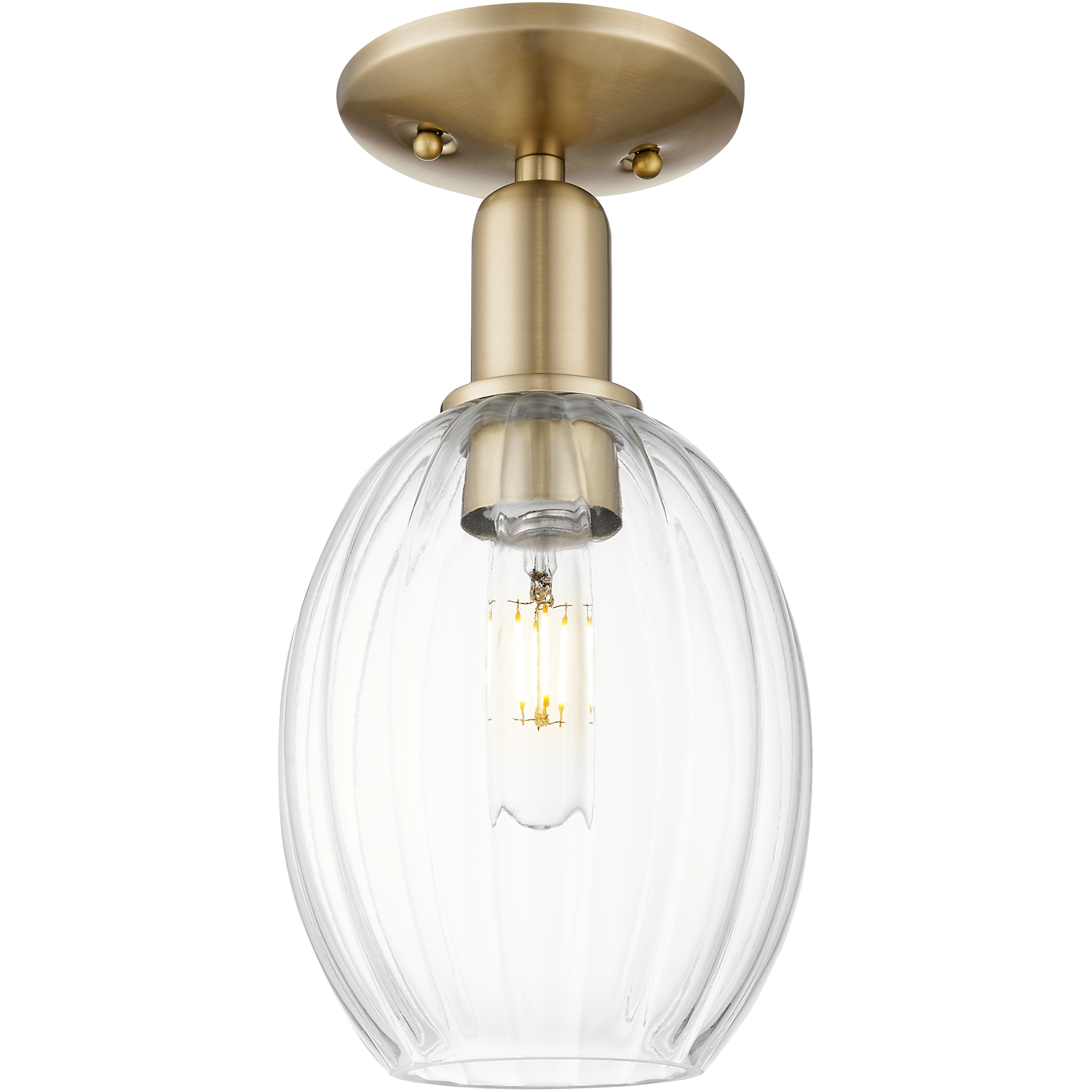 Preston 1 Light 6.25 inch Champagne Bronze Semi-Flush Mount Ceiling Light in Clear Glass