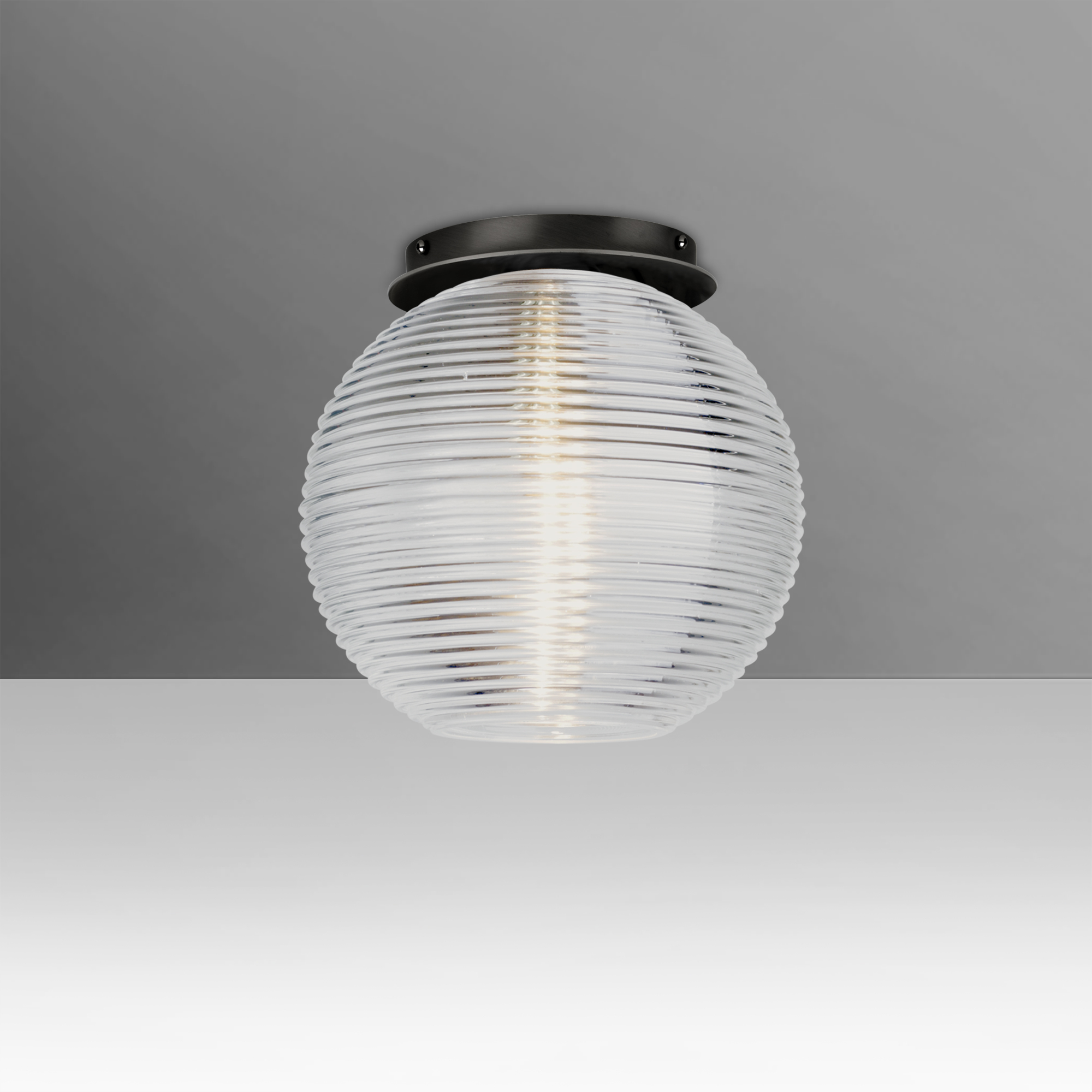 Kristall 8 LED 10 inch Black Semi-Flush Mount Ceiling Light