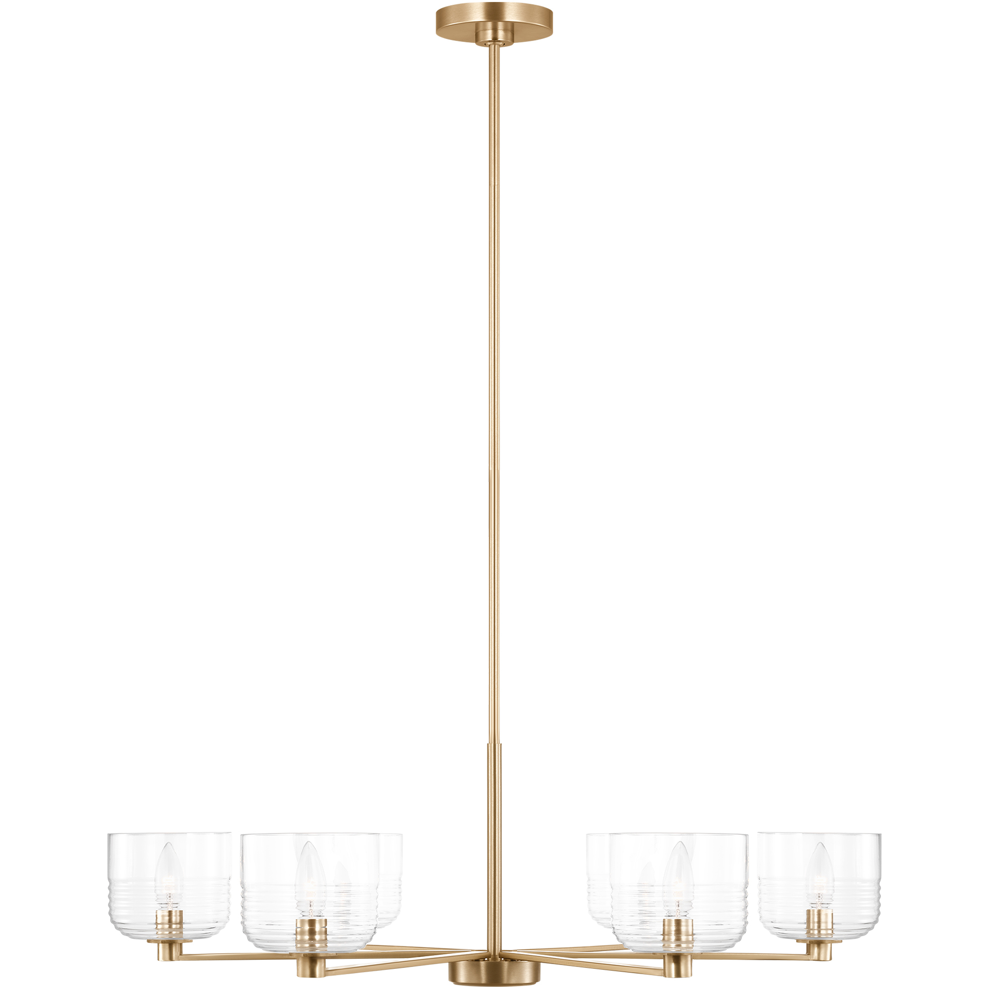 Drew & Jonathan Lochdale 6 Light 33.88 inch Satin Brass Chandelier Ceiling Light, Large