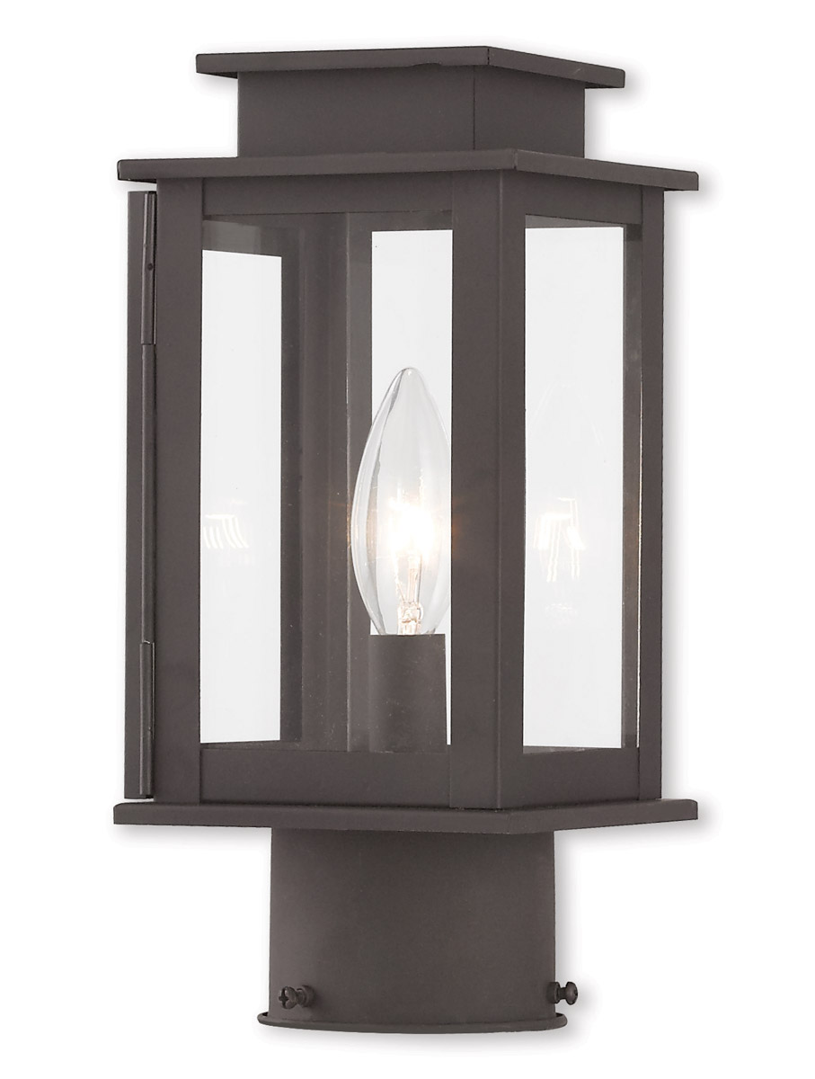 Princeton 1 Light 11 inch Bronze Outdoor Post Top Lantern