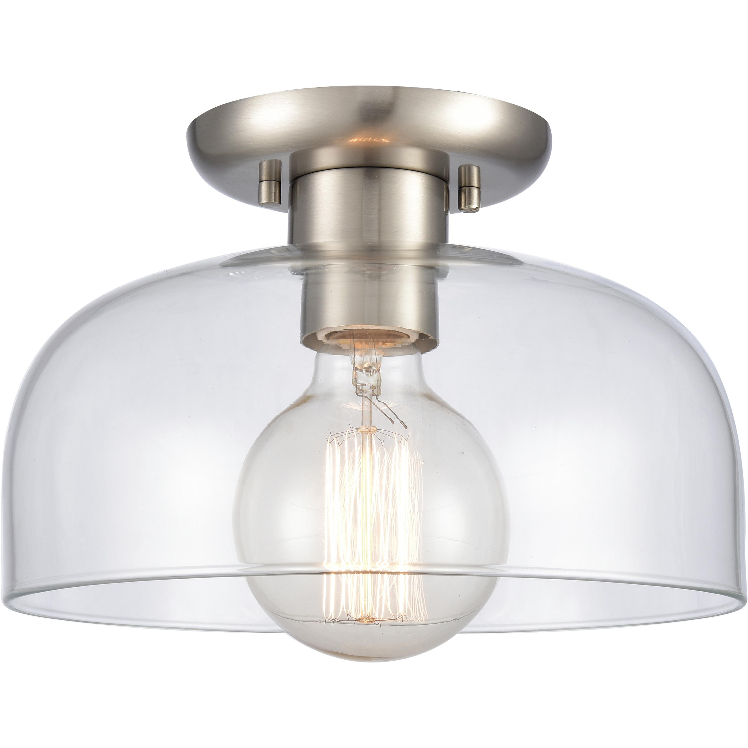 Brewer 1 Light 10 inch Brushed Nickel Semi Flush Mount Ceiling Light
