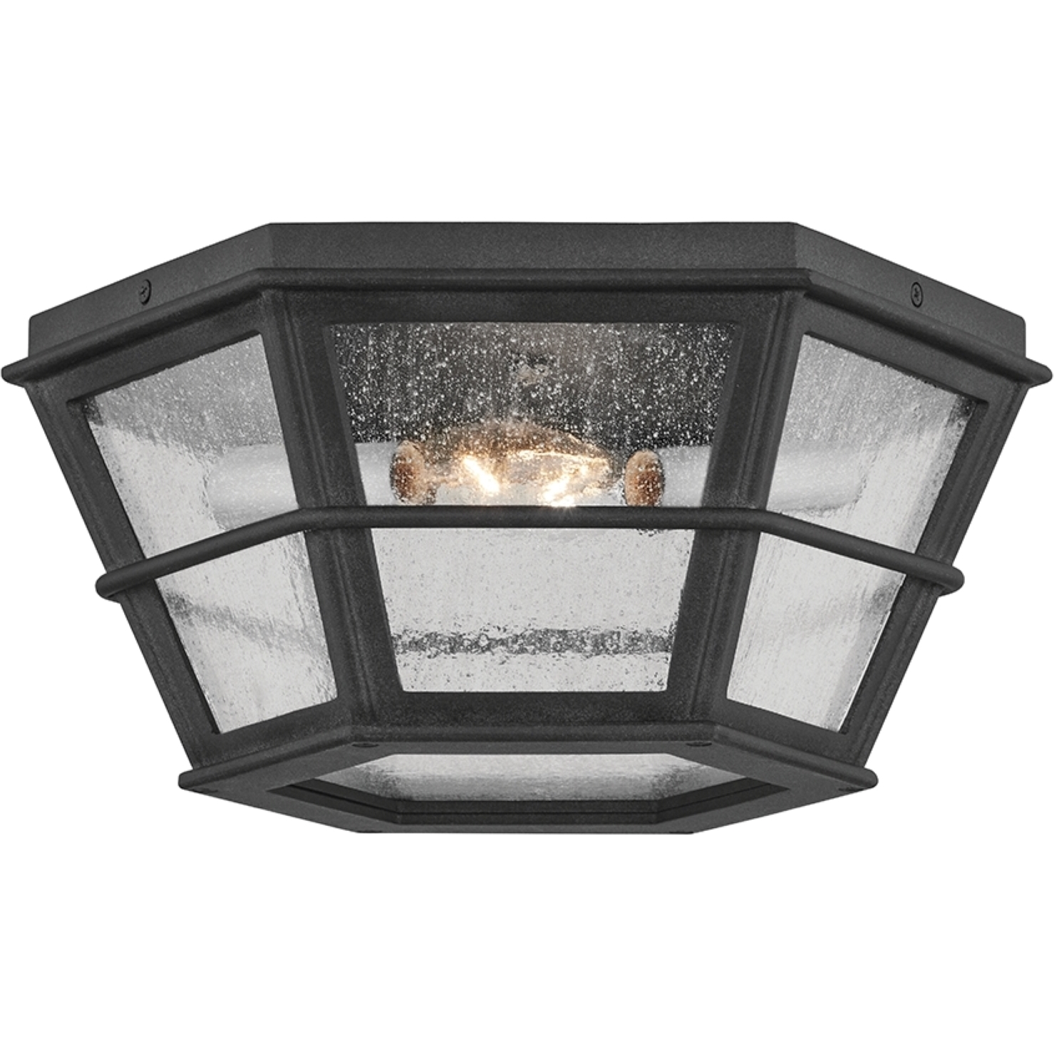 Lake County 2 Light 14 inch French Iron Flush Mount Ceiling Light