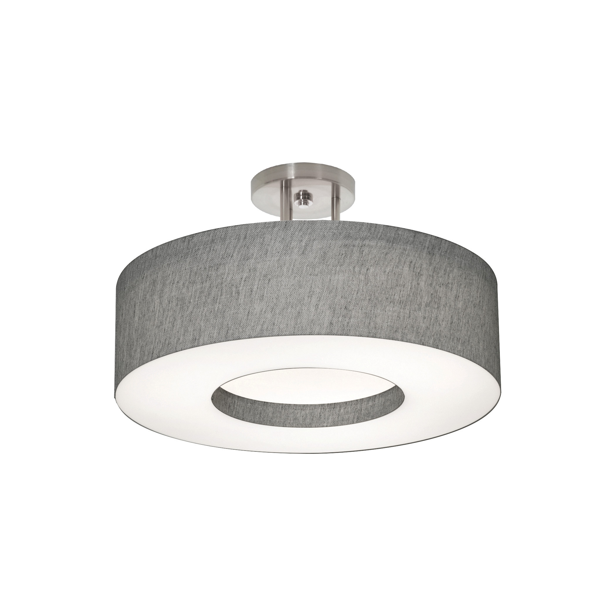 Montclair LED 12.25 inch Satin Nickel Semi-Flush Mount Ceiling Light in Grey