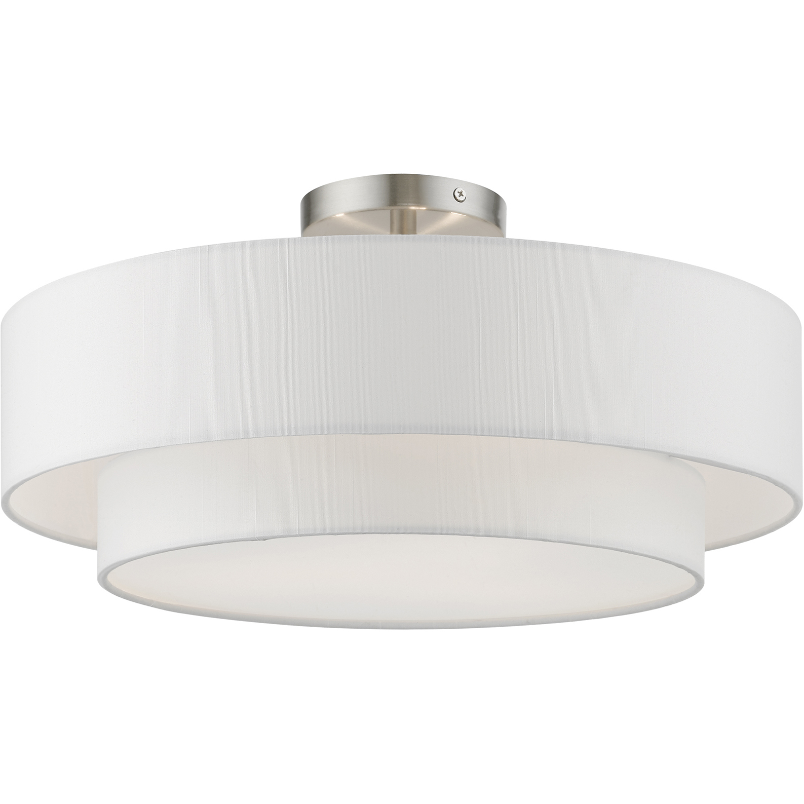 Meridian 3 Light 18 inch Brushed Nickel Semi-Flush Ceiling Light
