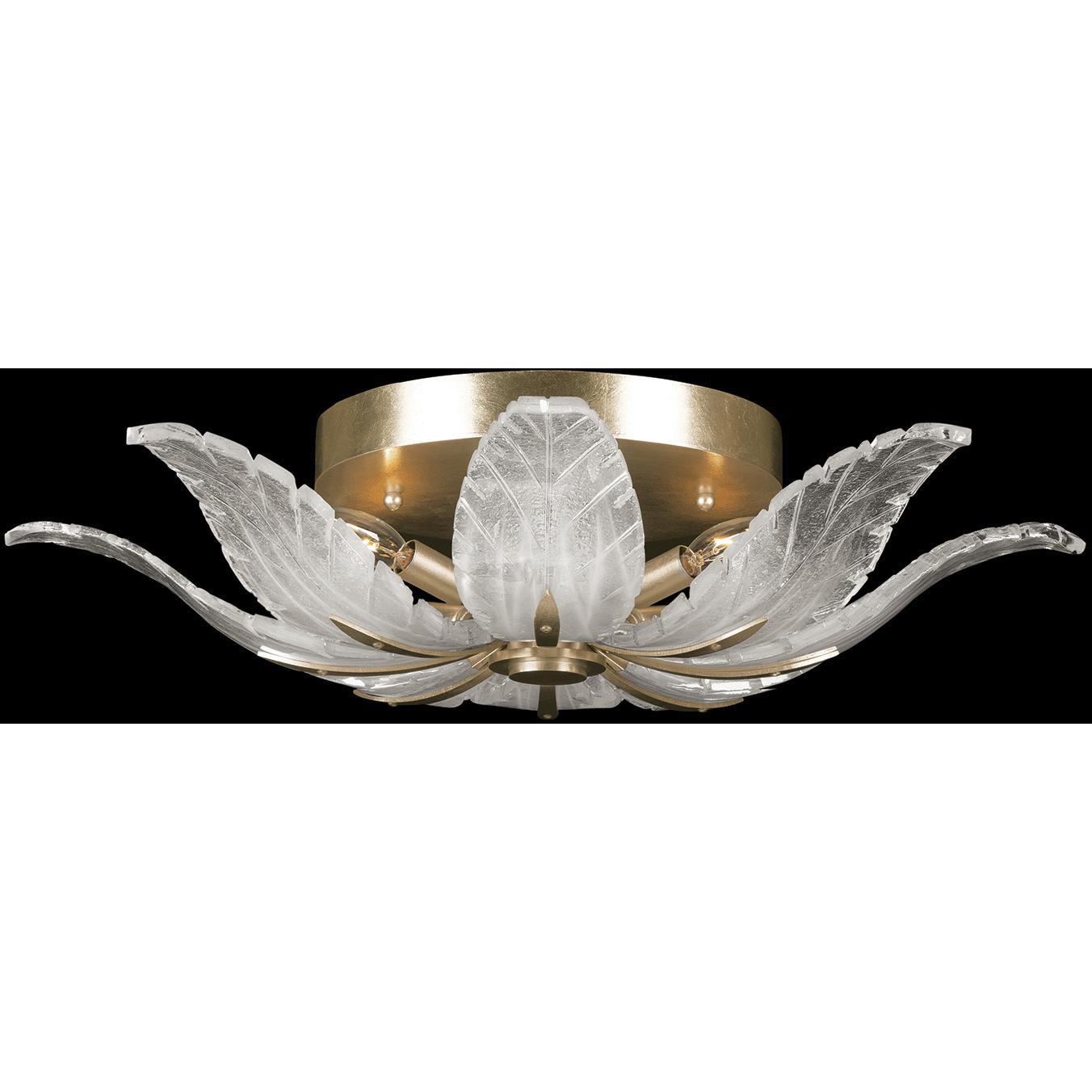 Plume 4 Light 28 inch Gold Semi-Flush Mount Ceiling Light