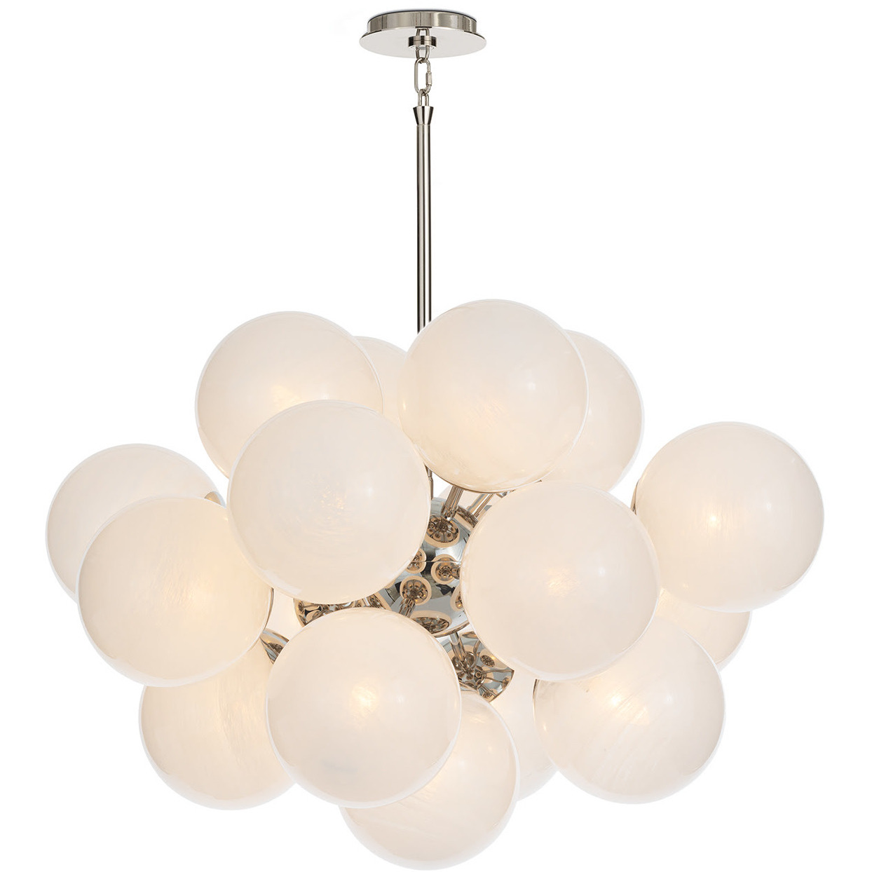 Shine 17 Light 33.75 inch Polished Nickel Chandelier Ceiling Light in Swirl Glass
