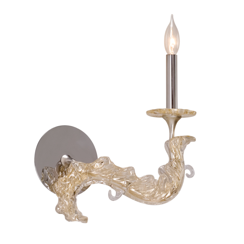Cielo 12.5 inch Silver Leaf Wall Sconce Wall Light in Right