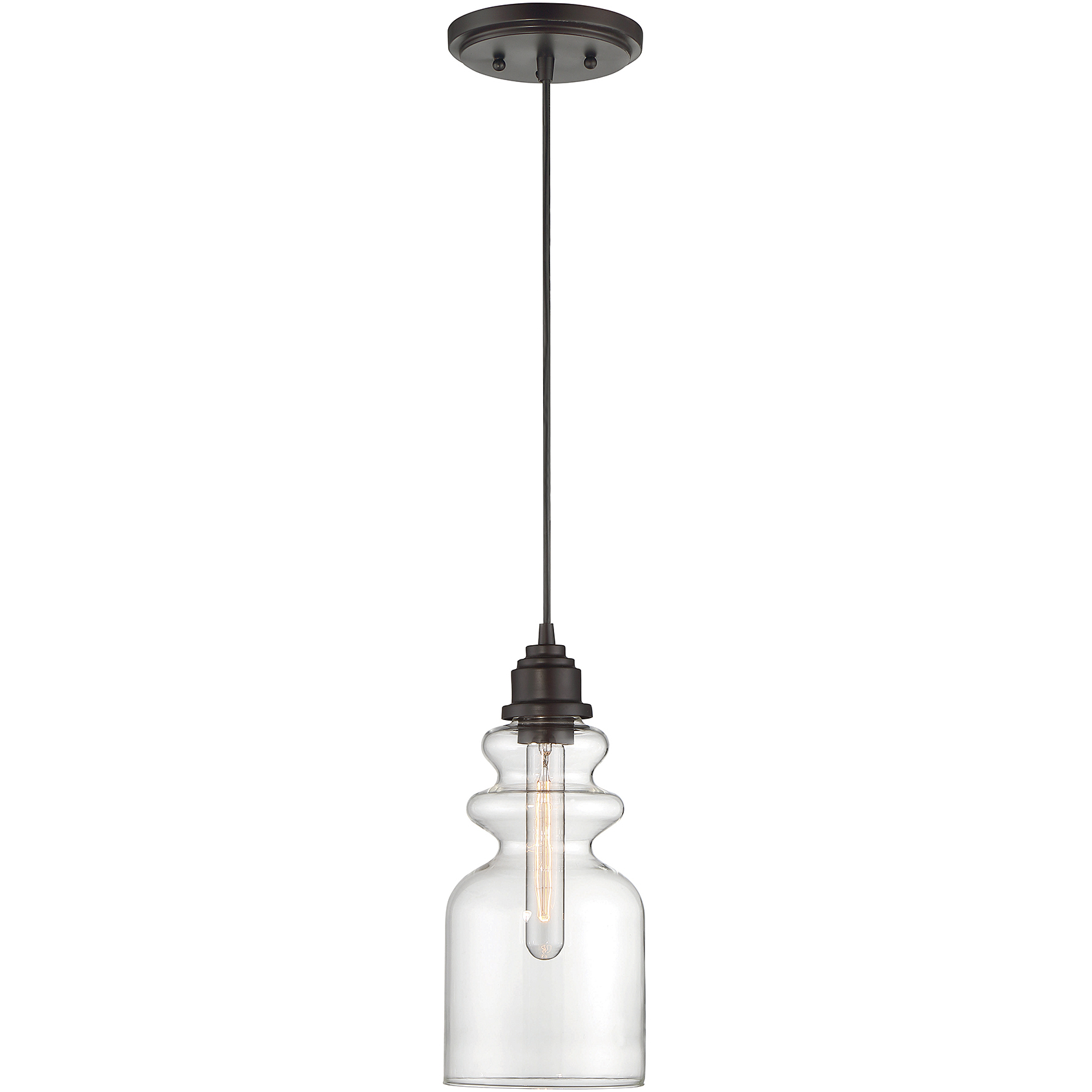 Modern 1 Light 6 inch Oil Rubbed Bronze Mini-Pendant Ceiling Light