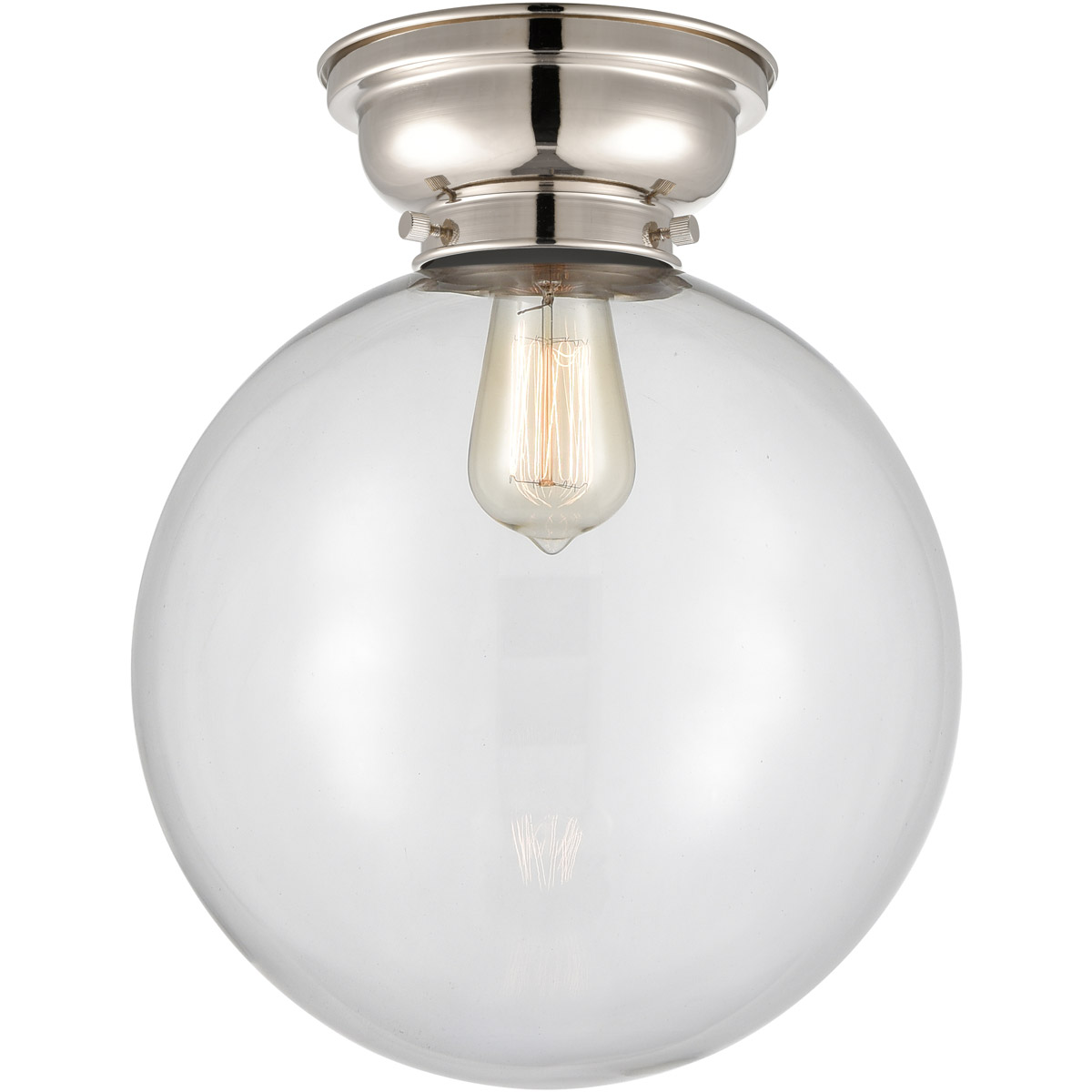 Aditi XX-Large Beacon 1 Light 12 inch Polished Nickel Flush Mount Ceiling Light in Clear Glass, Aditi