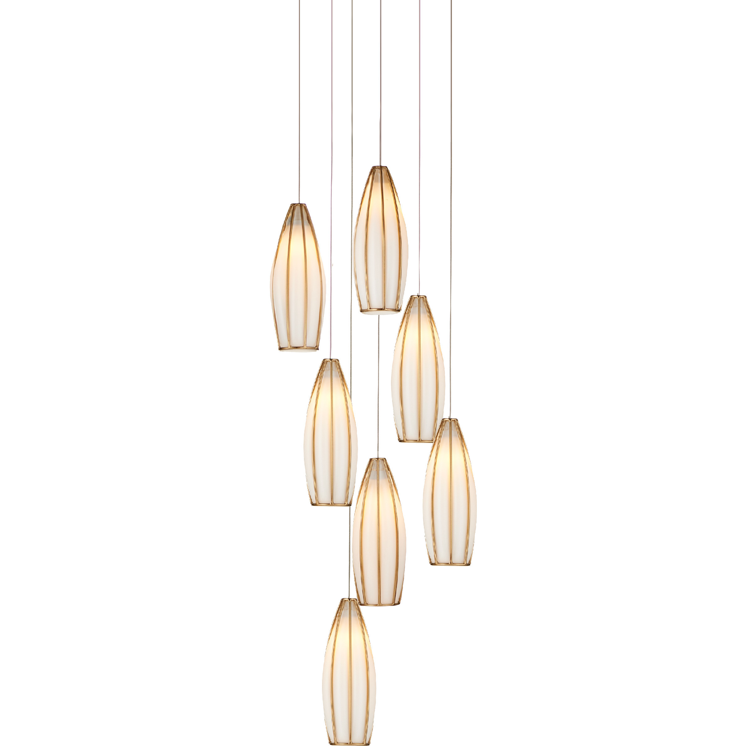 Parish 7 Light 13 inch Silver Multi-Drop Pendant Ceiling Light