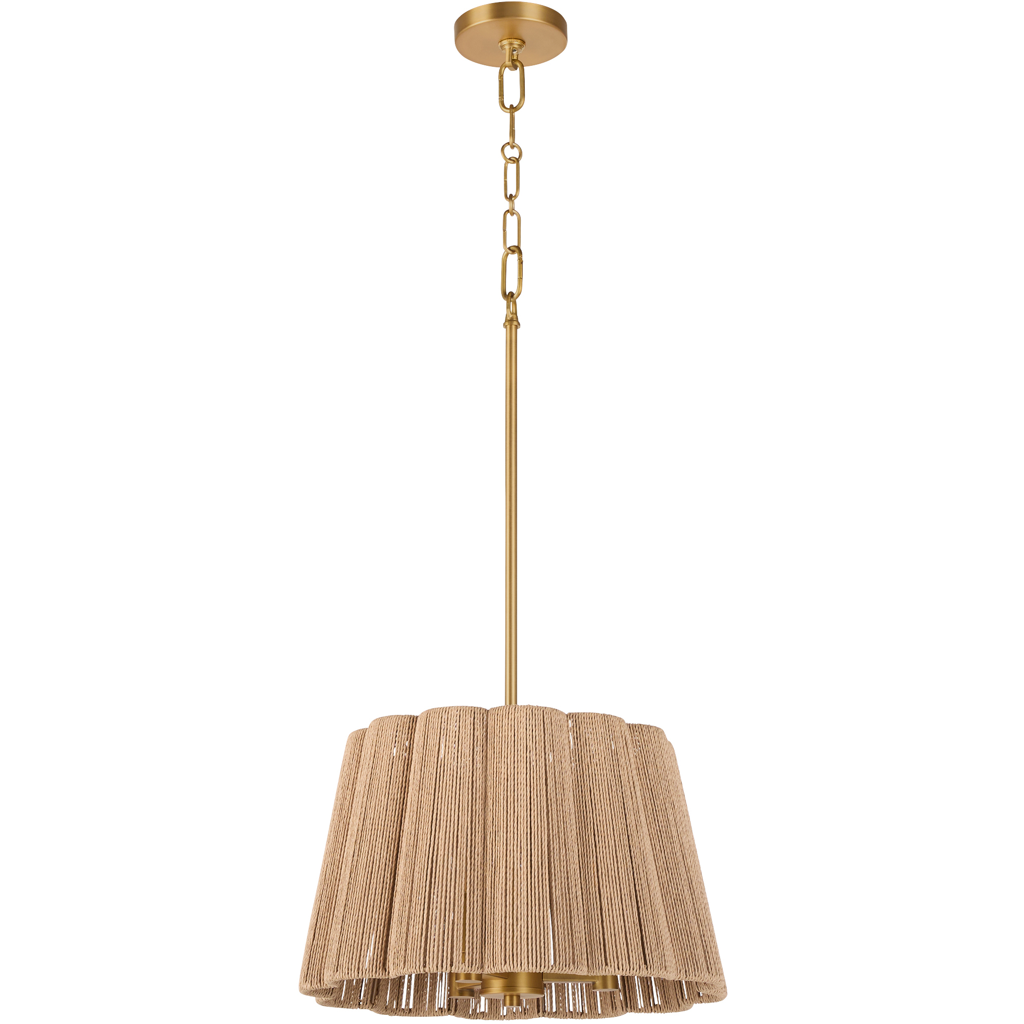 Anton 3 Light 16 inch Brushed Brass Pendant Ceiling Light