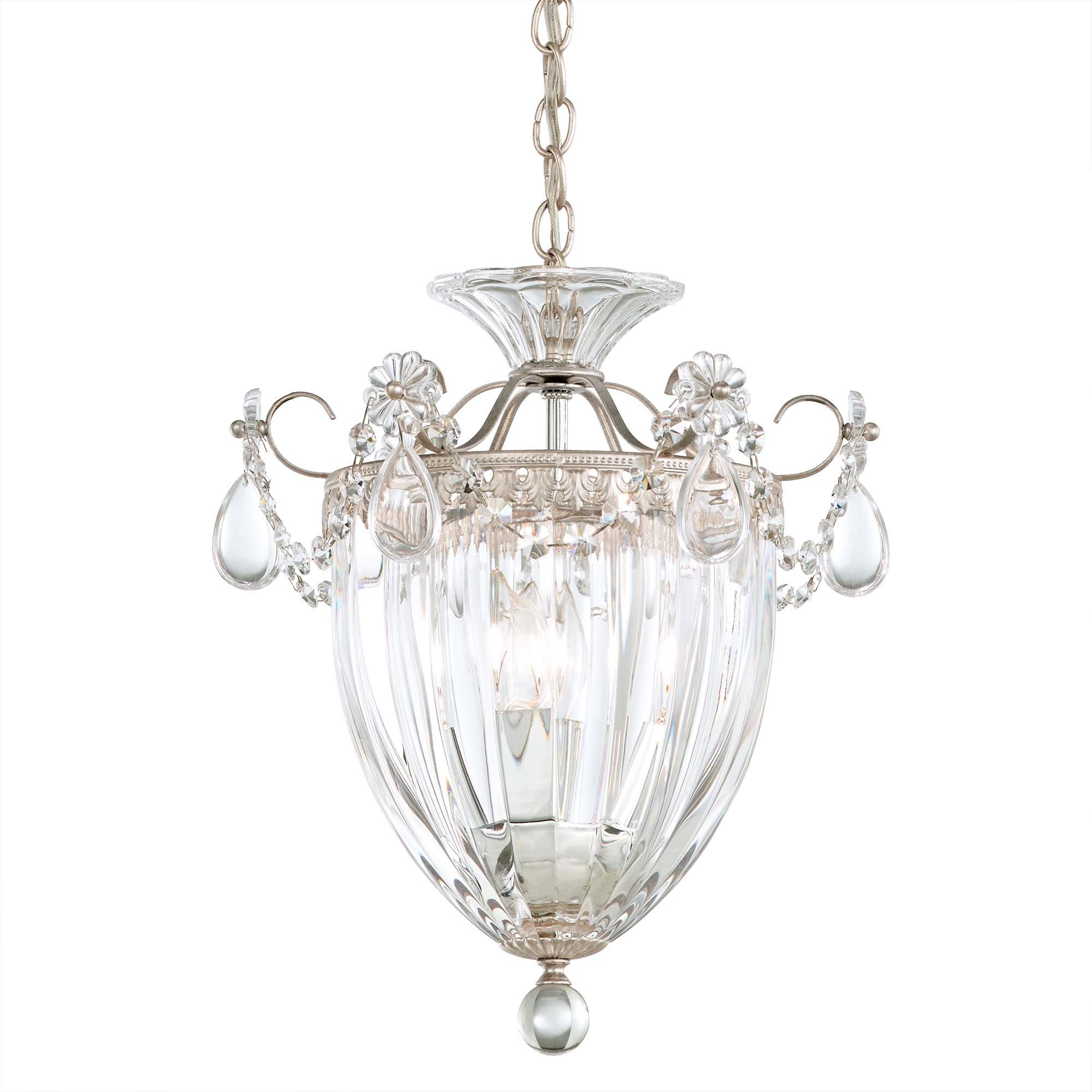 Bagatelle 3 Light 10.5 inch Antique Silver Mini Pendant Ceiling Light in Heritage
