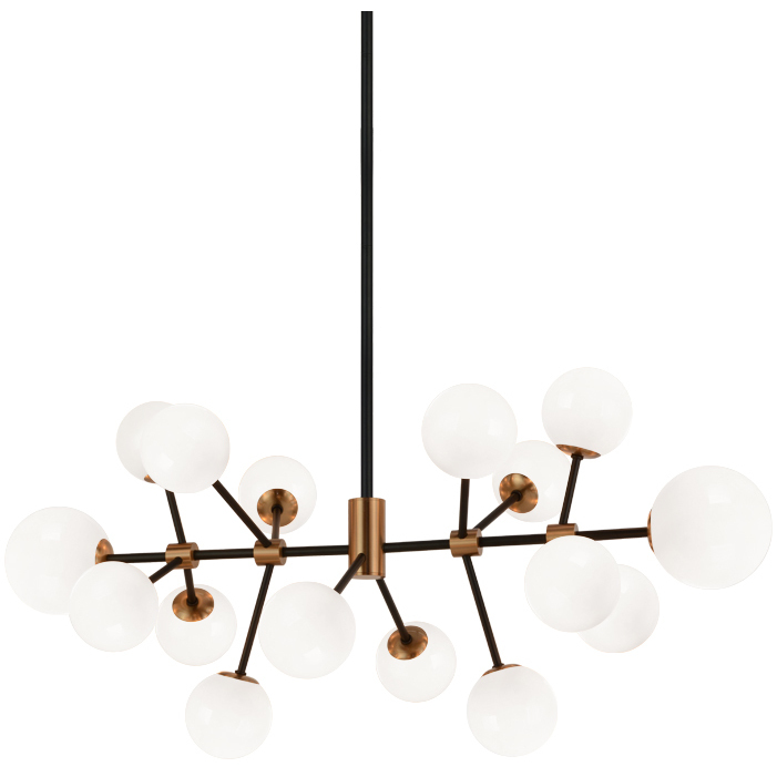 Novu LED 19 inch Aged Gold Brass Chandelier Ceiling Light