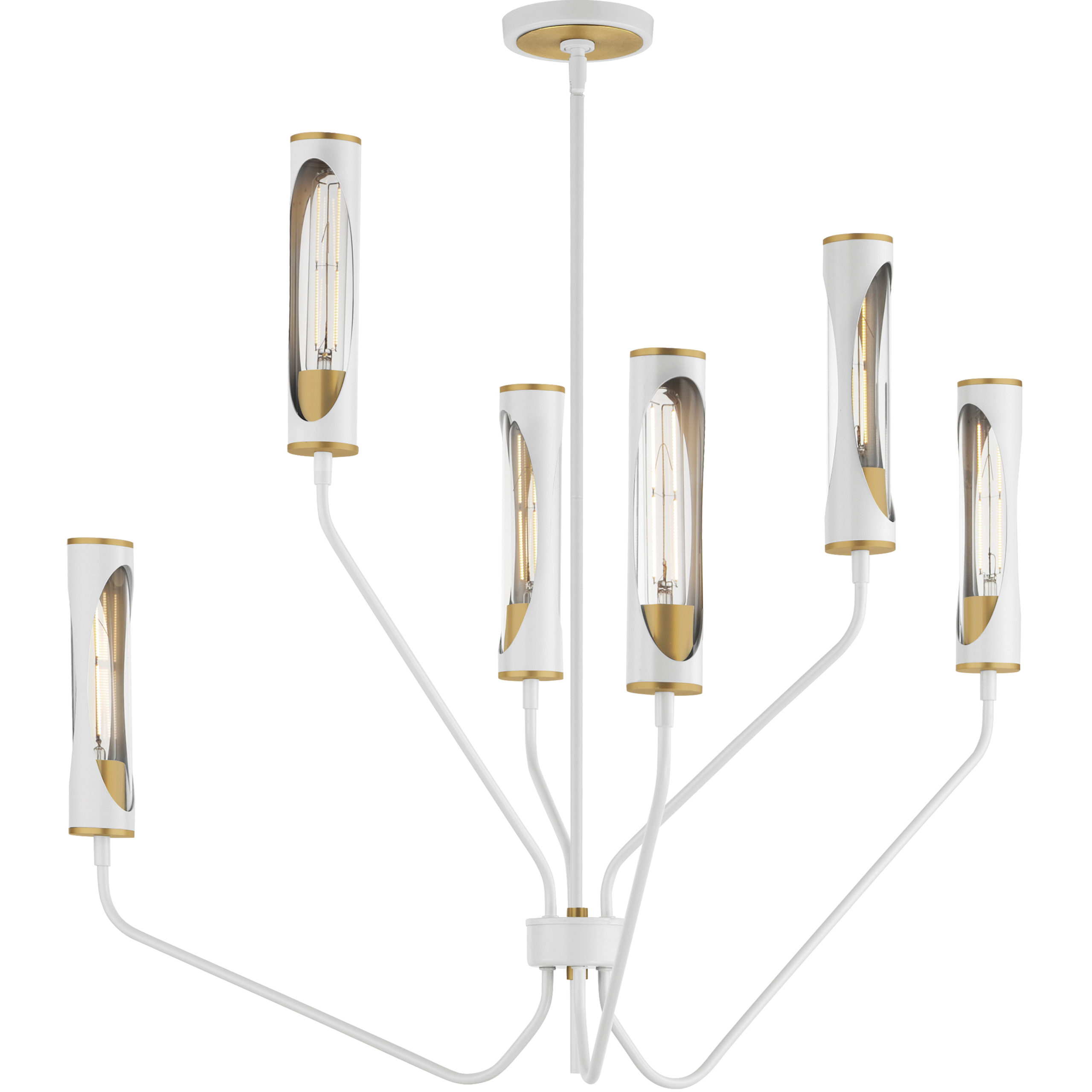 Regent LED 36 inch Light French Gray and Natural Aged Brass Multi-Tier Chandelier Ceiling Light
