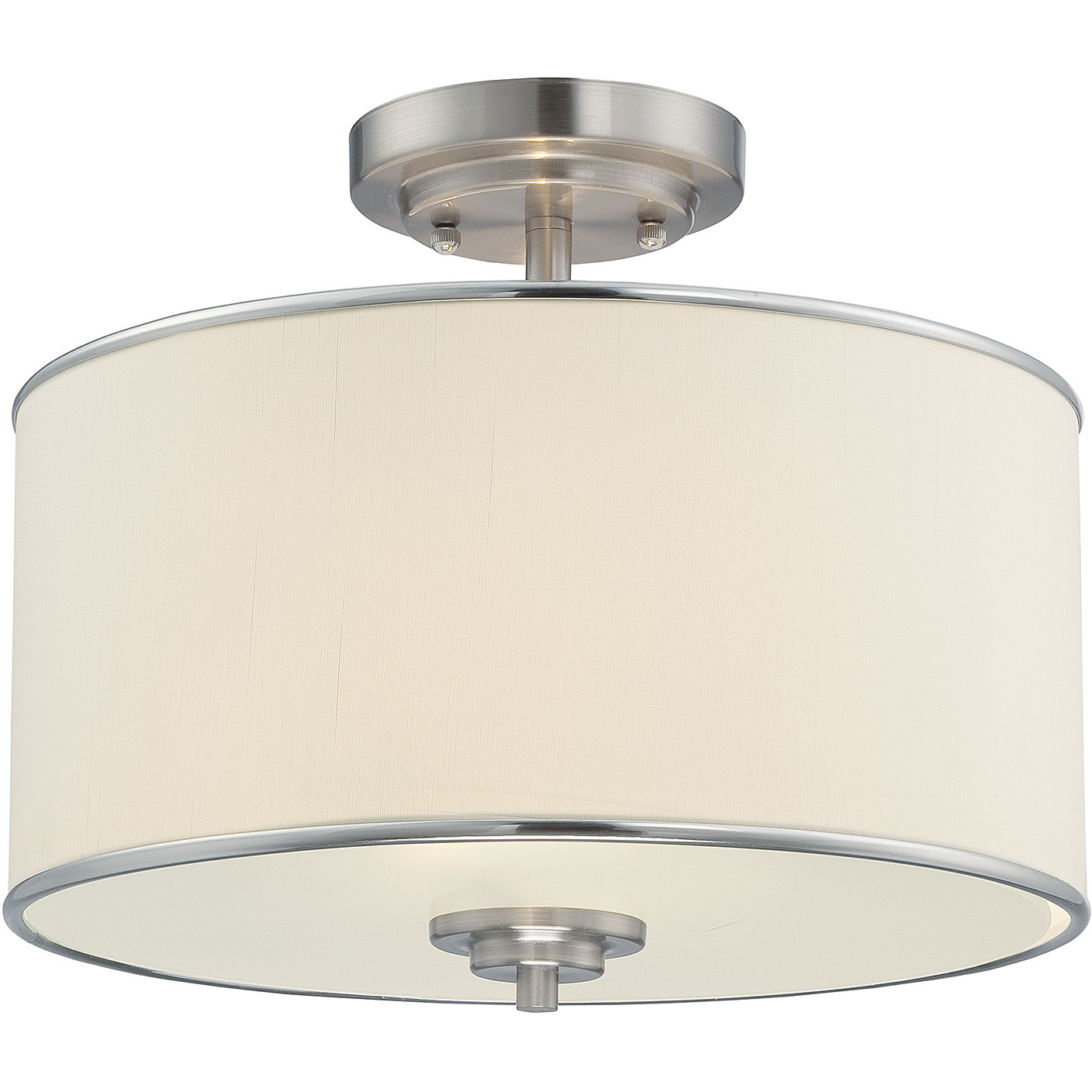 Grove 2 Light 14 inch Satin Nickel Semi-Flush Ceiling Light