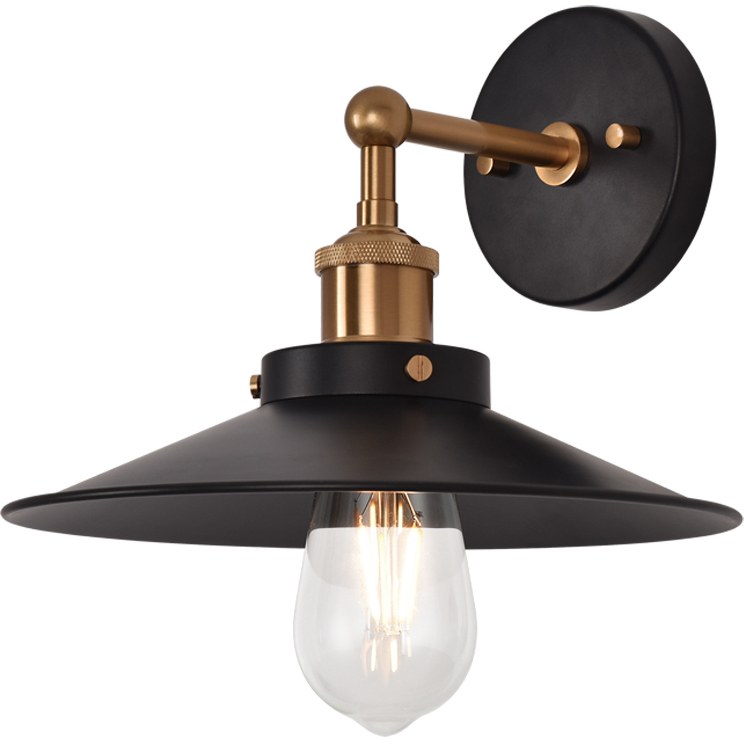 Bulstrode's Workshop 1 Light 8.5 inch Aged Gold Brass Wall Sconce Wall Light in Aged Gold Brass and Black