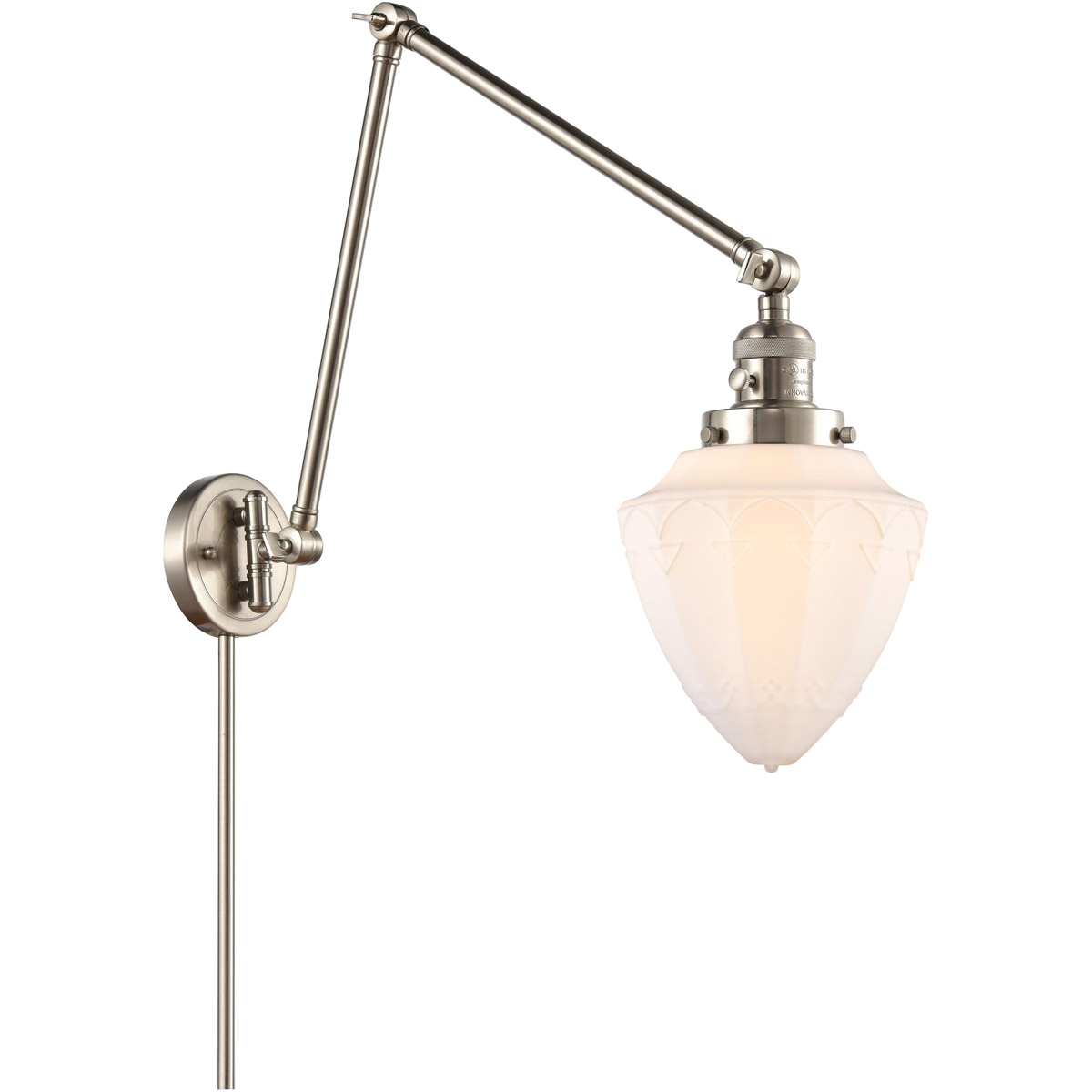 Franklin Restoration Bullet 32 inch 6.00 watt Brushed Satin Nickel Swing Arm Wall Light
