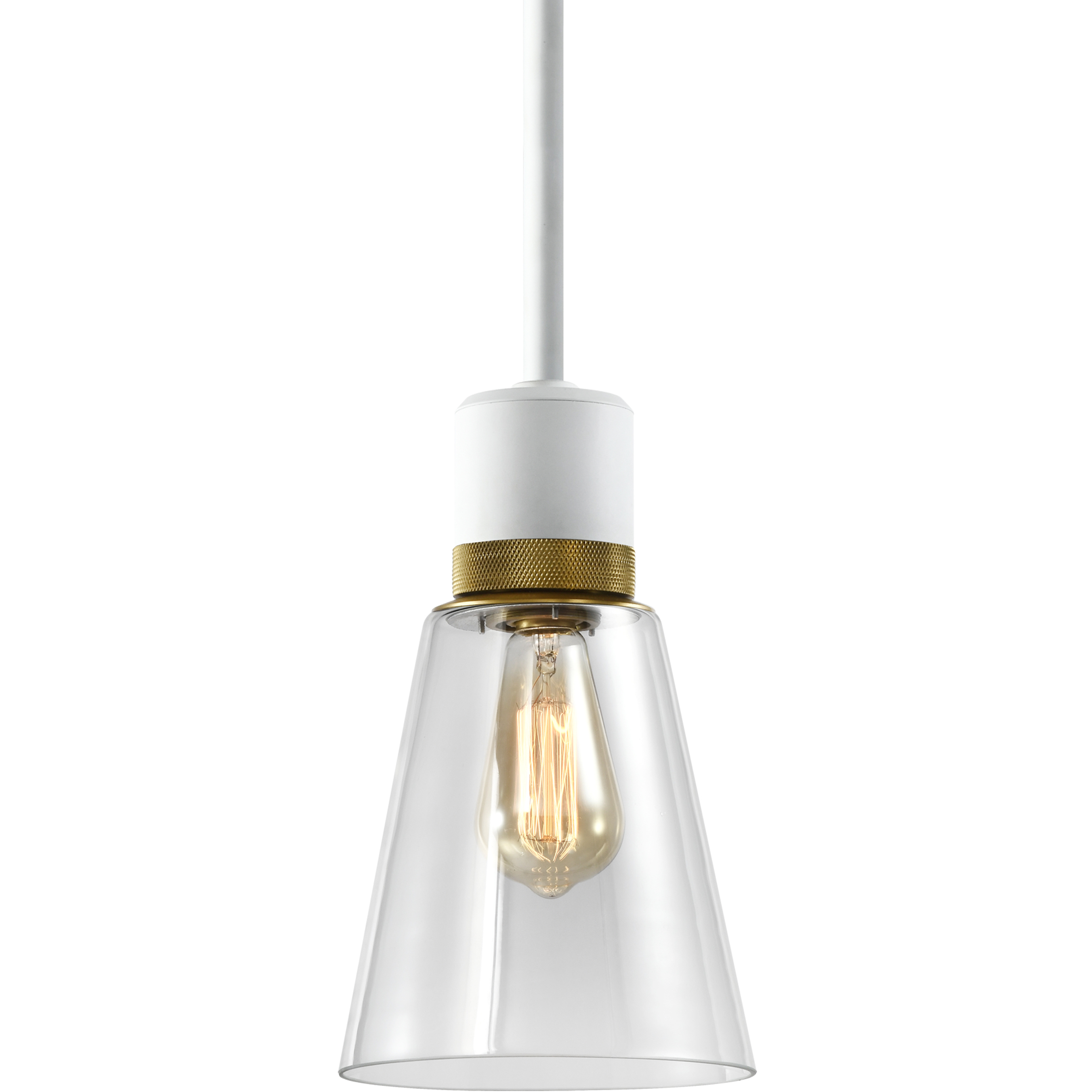 Zigrina 1 Light 7.13 inch Matte White with Aged Brass Pendant Ceiling Light
