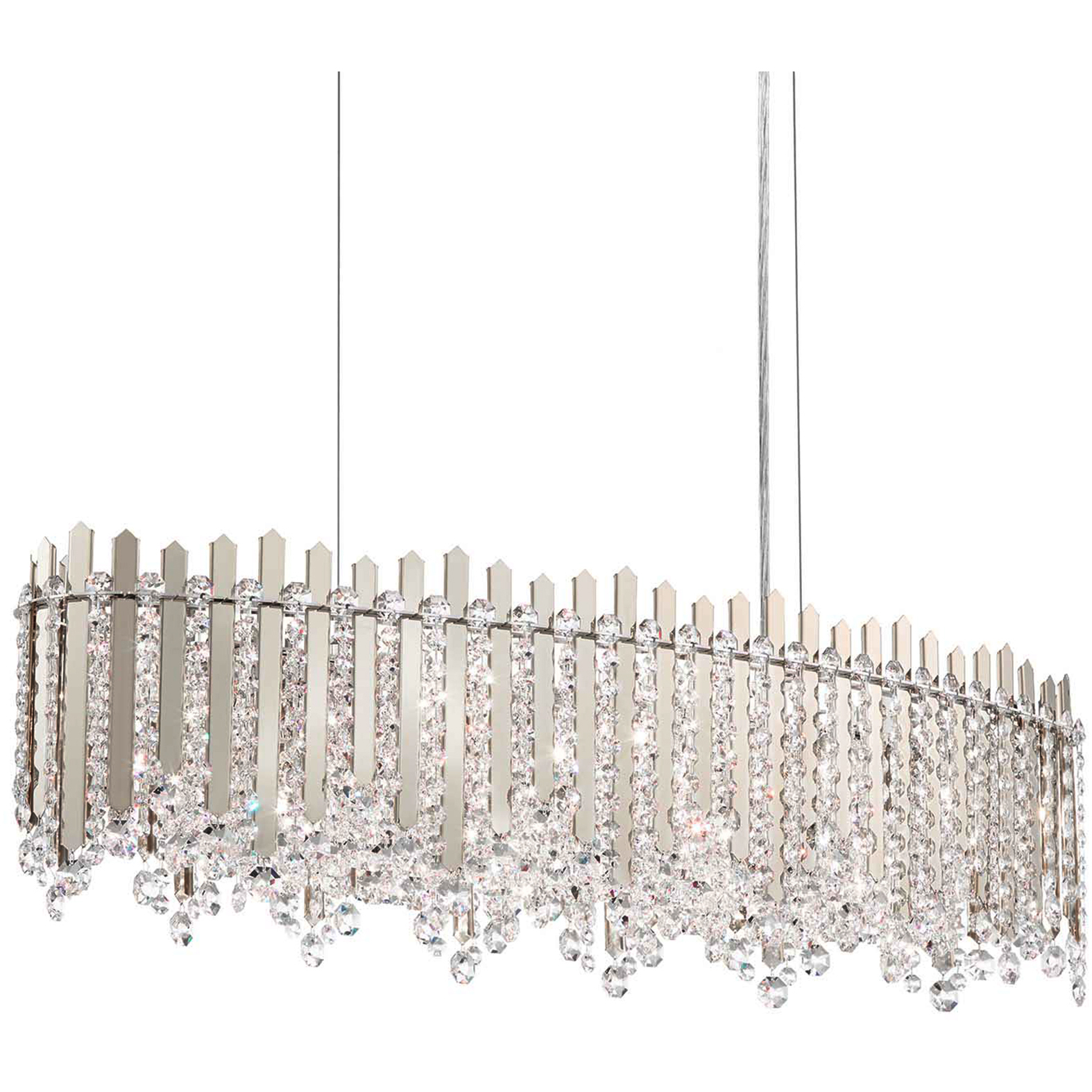 Chatter 12 Light 36 inch Polished Stainless Steel Linear Pendant Ceiling Light in Radiance