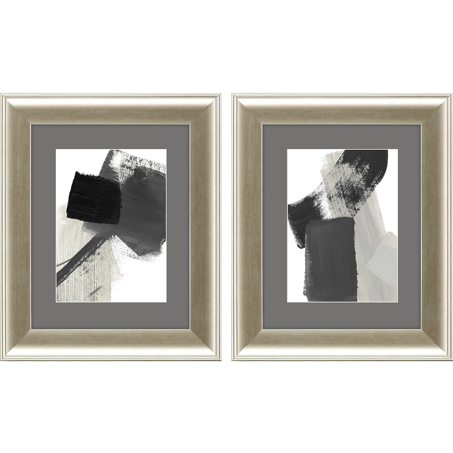 Square Inclinations / Square Tendencies Black and Gray Framed Art, Propac