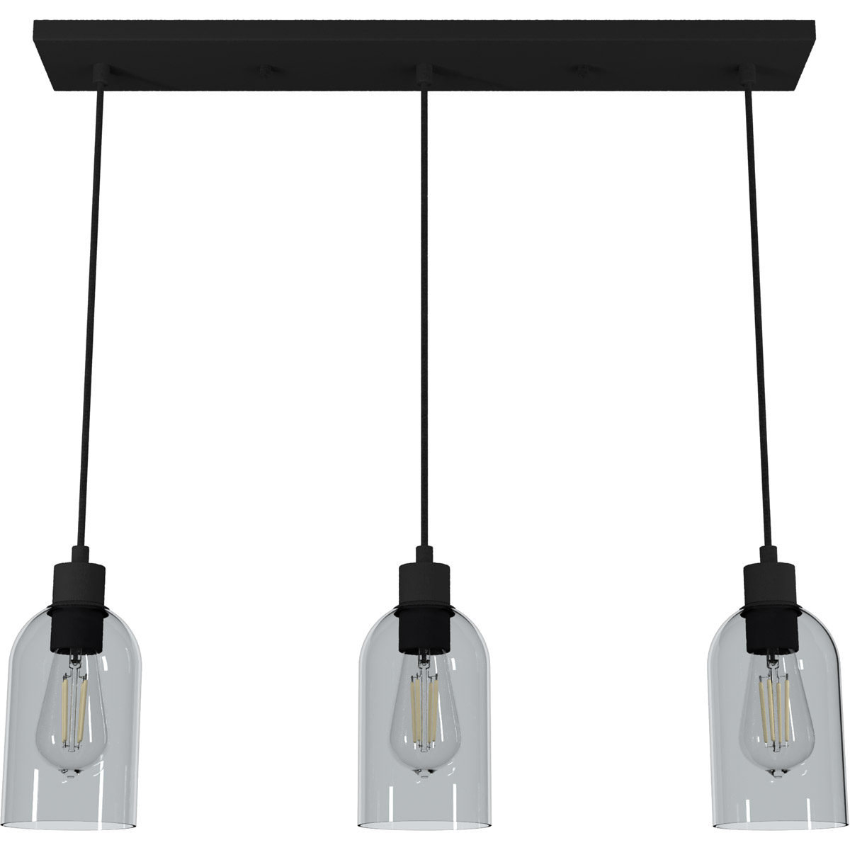 Lochemeade 3 Light 4.5 inch Natural Iron Linear Cluster Pendant Ceiling Light