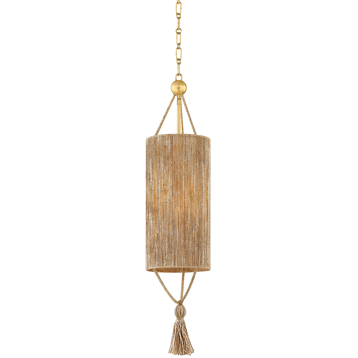 Reyn 1 Light 7.75 inch Aged Brass Pendant Ceiling Light