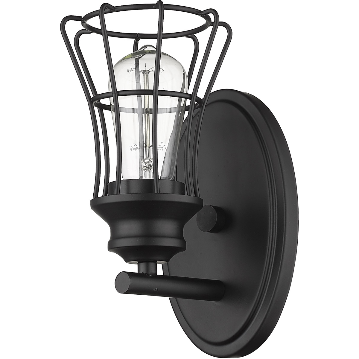 Piers 1 Light 5 inch Matte Black Sconce Wall Light