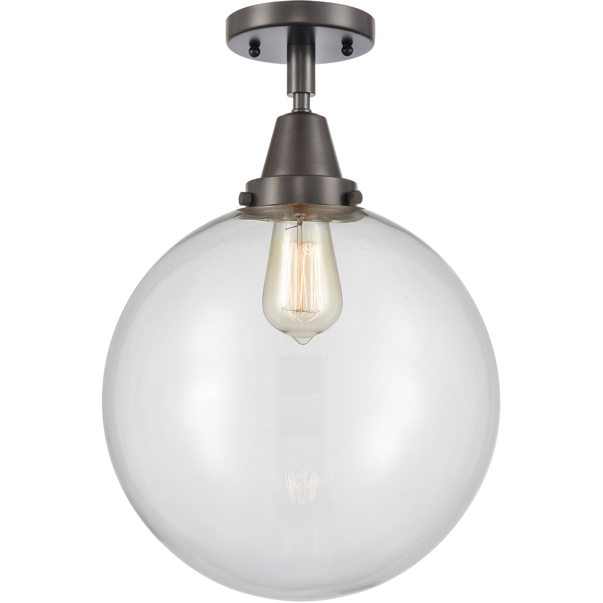 Beacon LED 12 inch Oil Rubbed Bronze Flush Mount Ceiling Light in Clear Glass