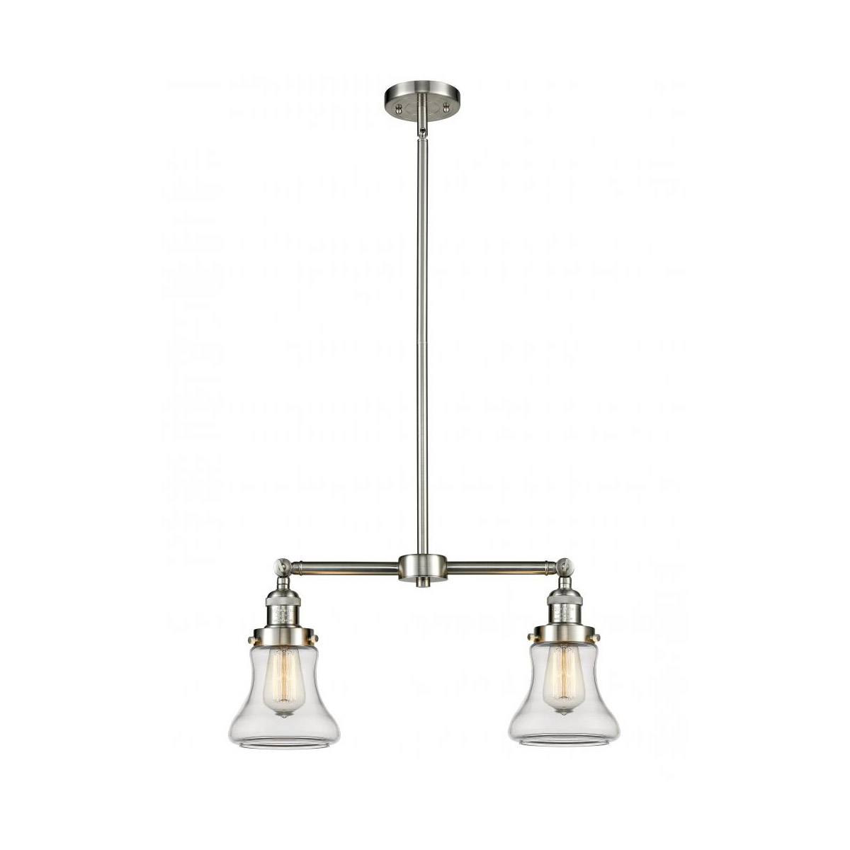 Franklin Restoration Bellmont LED 21 inch Brushed Satin Nickel Chandelier Ceiling Light in Clear Glass, Franklin Restoration