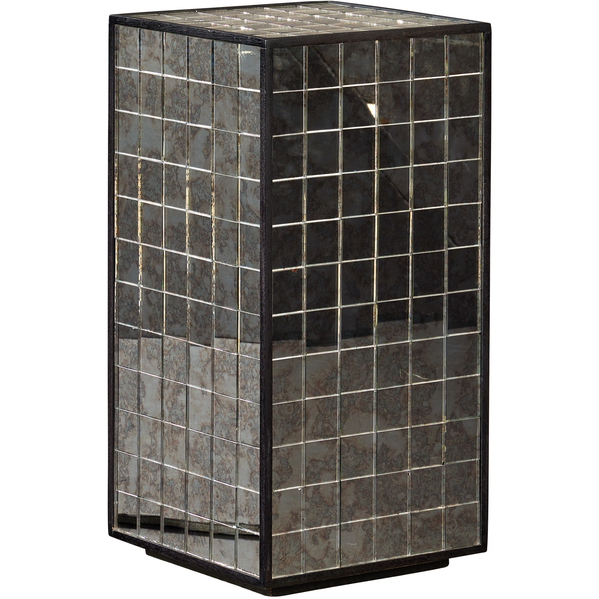 Mosaico 26 X 12.75 inch Ebony and Antique Mirror Pedestal