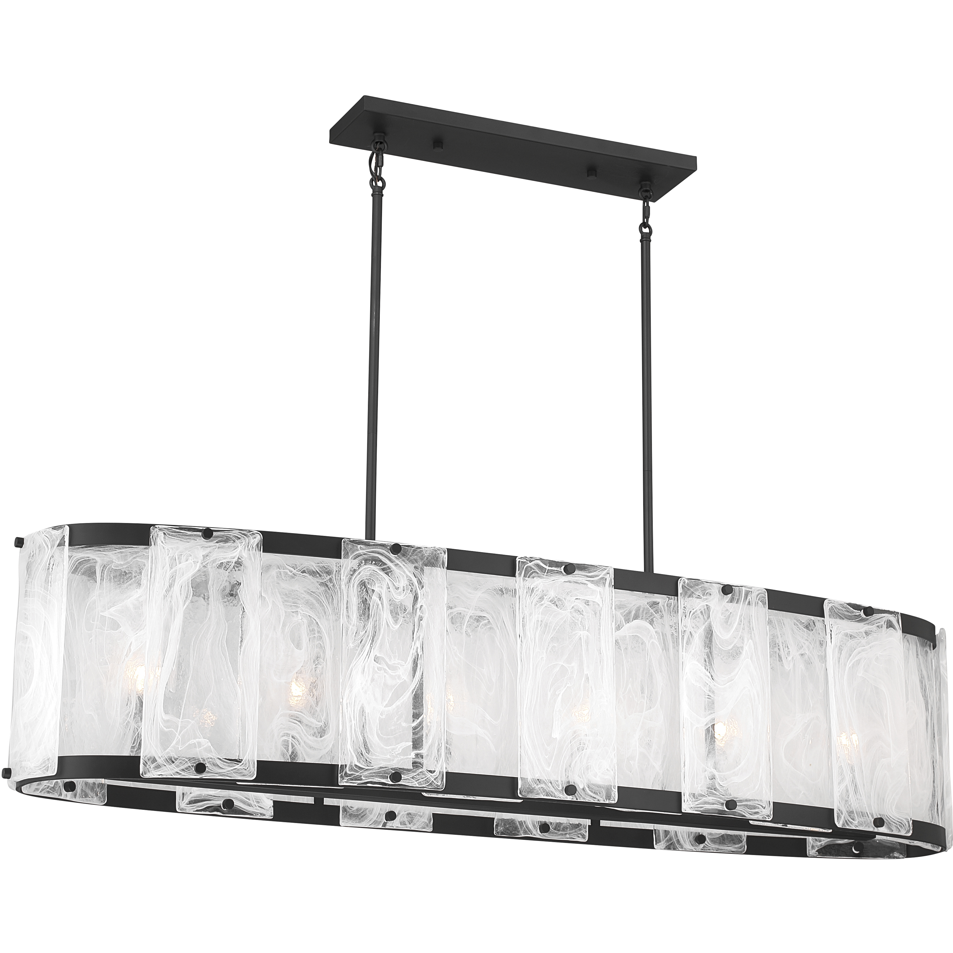 Veil 6 Light 48 inch Dark Matte Black Linear Chandelier Ceiling Light