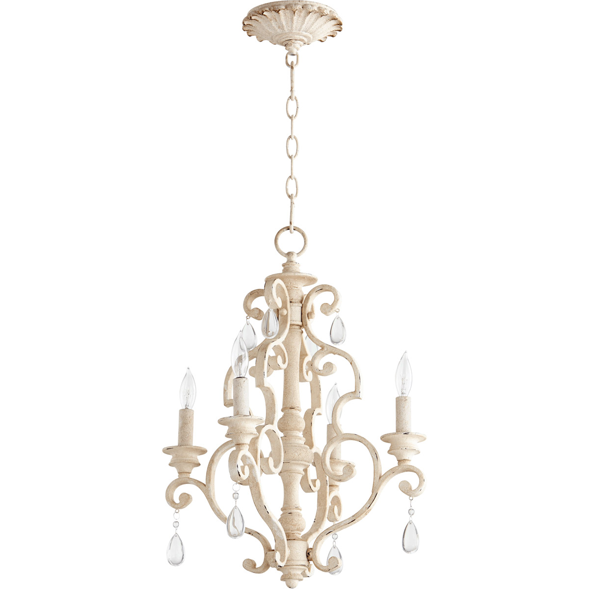 San Miguel 4 Light 16 inch Persian White Mini Chandelier Ceiling Light
