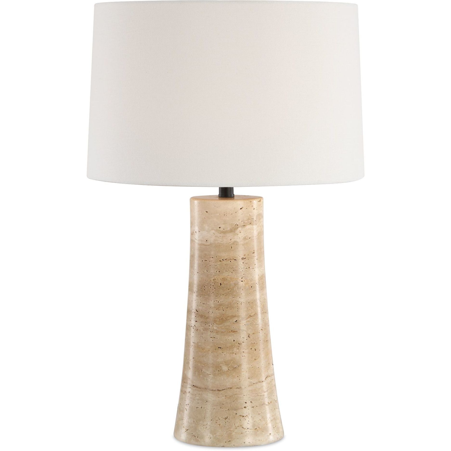 Delmani 26 inch 100 watt Natural Travertine and Dark Bronze Indoor Outdoor Table Lamp Portable Light
