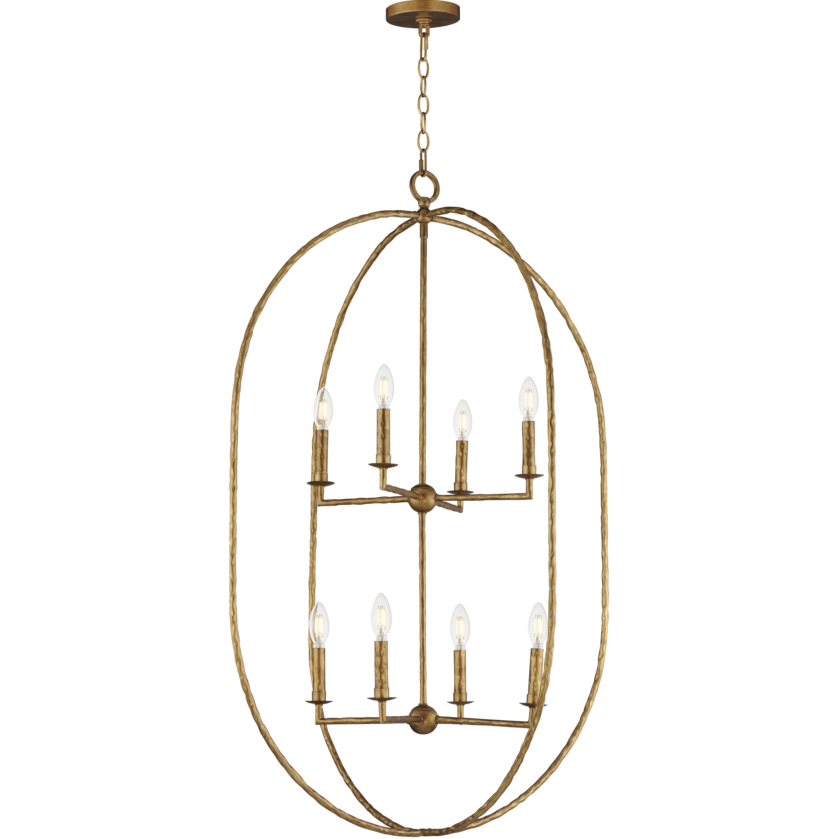 Martel 8 Light 30 inch Etruscan Gold Multi-Light Pendant Ceiling Light
