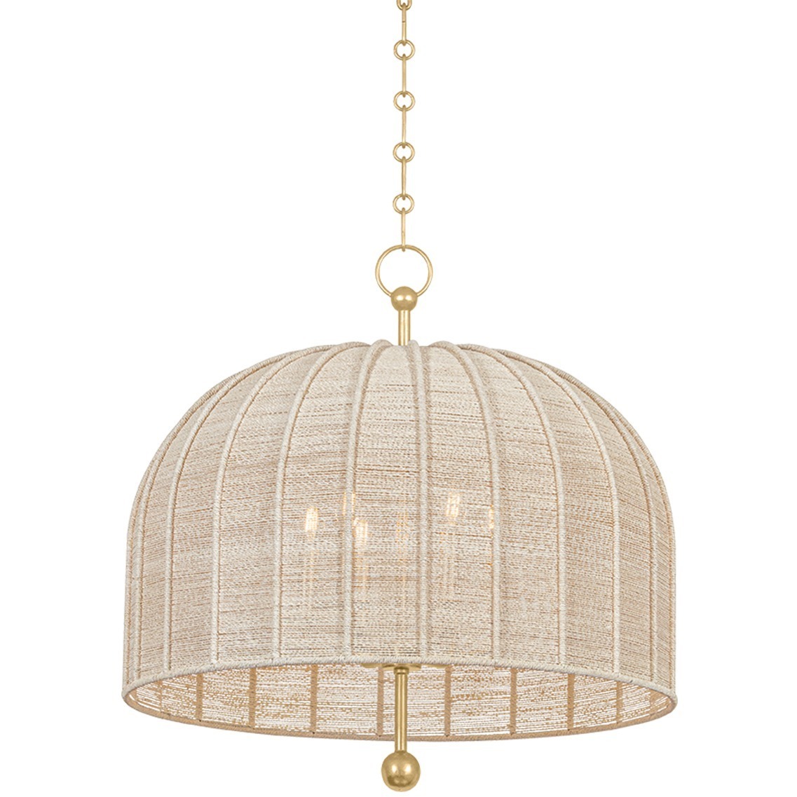 Lonnie 6 Light 28 inch Vintage Gold Leaf Pendant Ceiling Light