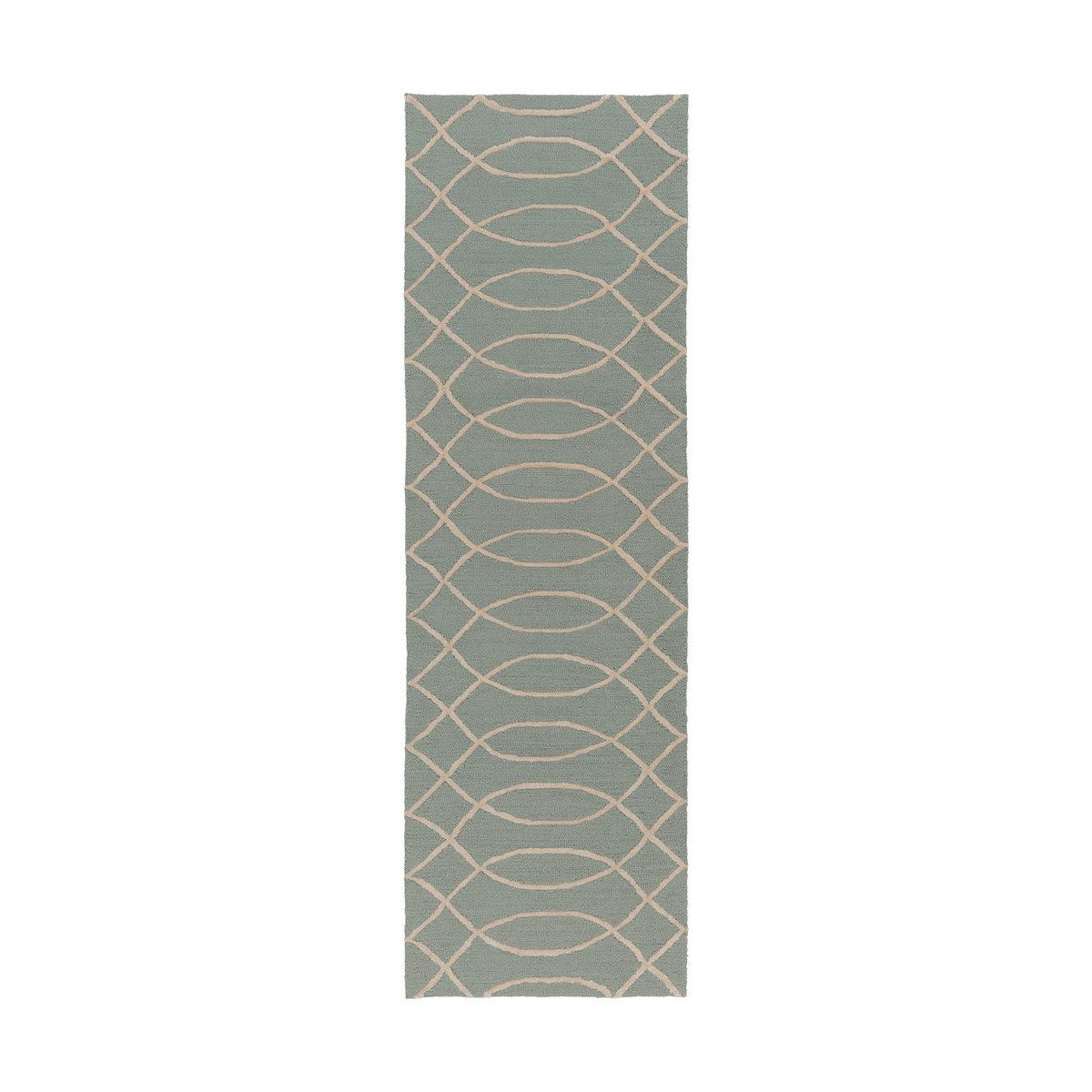 Courtyard 96 X 30 inch Blue and Neutral Indoor Area Rug, Polypropylene