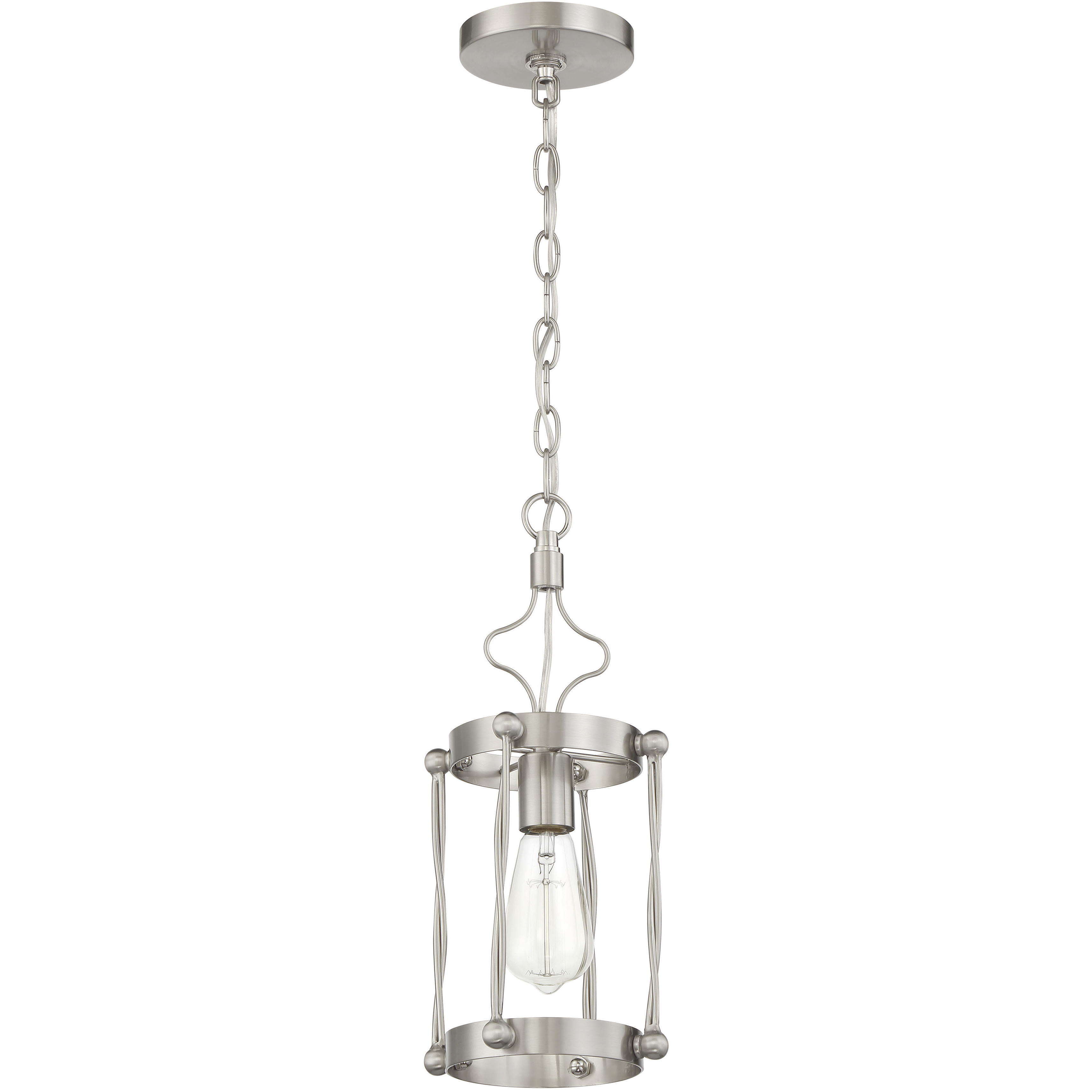 Jolenne 1 Light 6.97 inch Brushed Polished Nickel Mini Pendant Ceiling Light