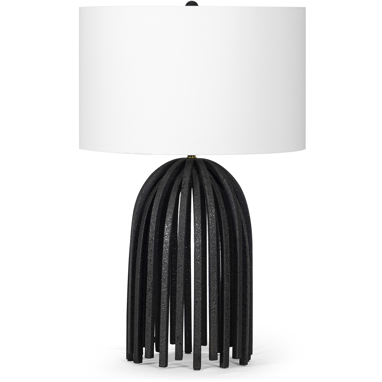 Webbed 25.5 inch 150.00 watt Blackened Iron Table Lamp Portable Light