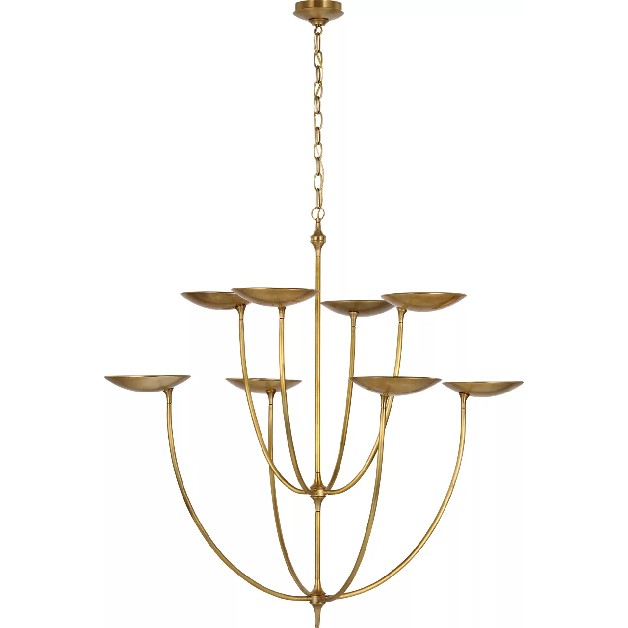 Thomas O'Brien Keria LED 32 inch Hand-Rubbed Antique Brass Chandelier Ceiling Light, XL