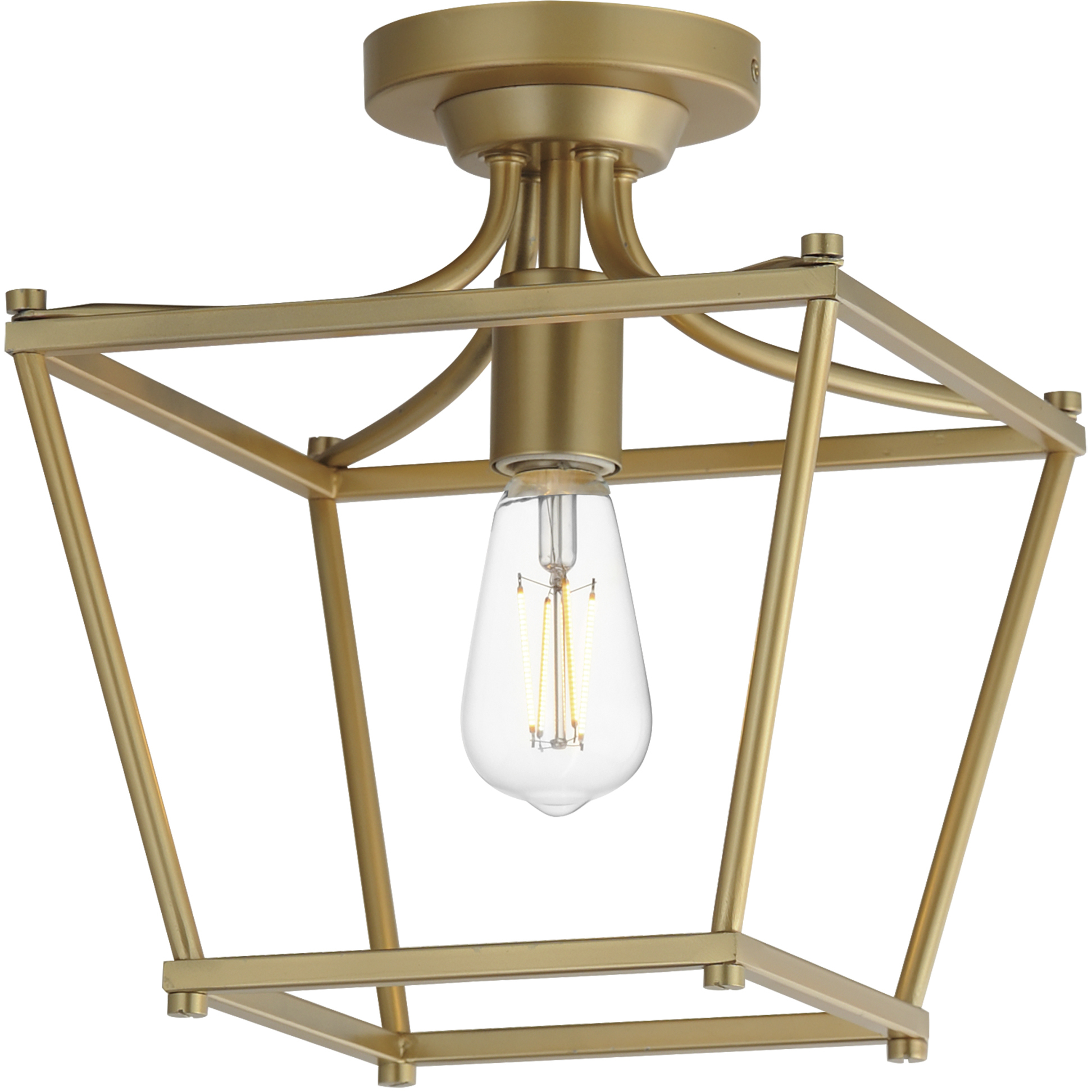Clifton 1 Light 10 inch Natural Aged Brass Semi-Flush Mount Ceiling Light