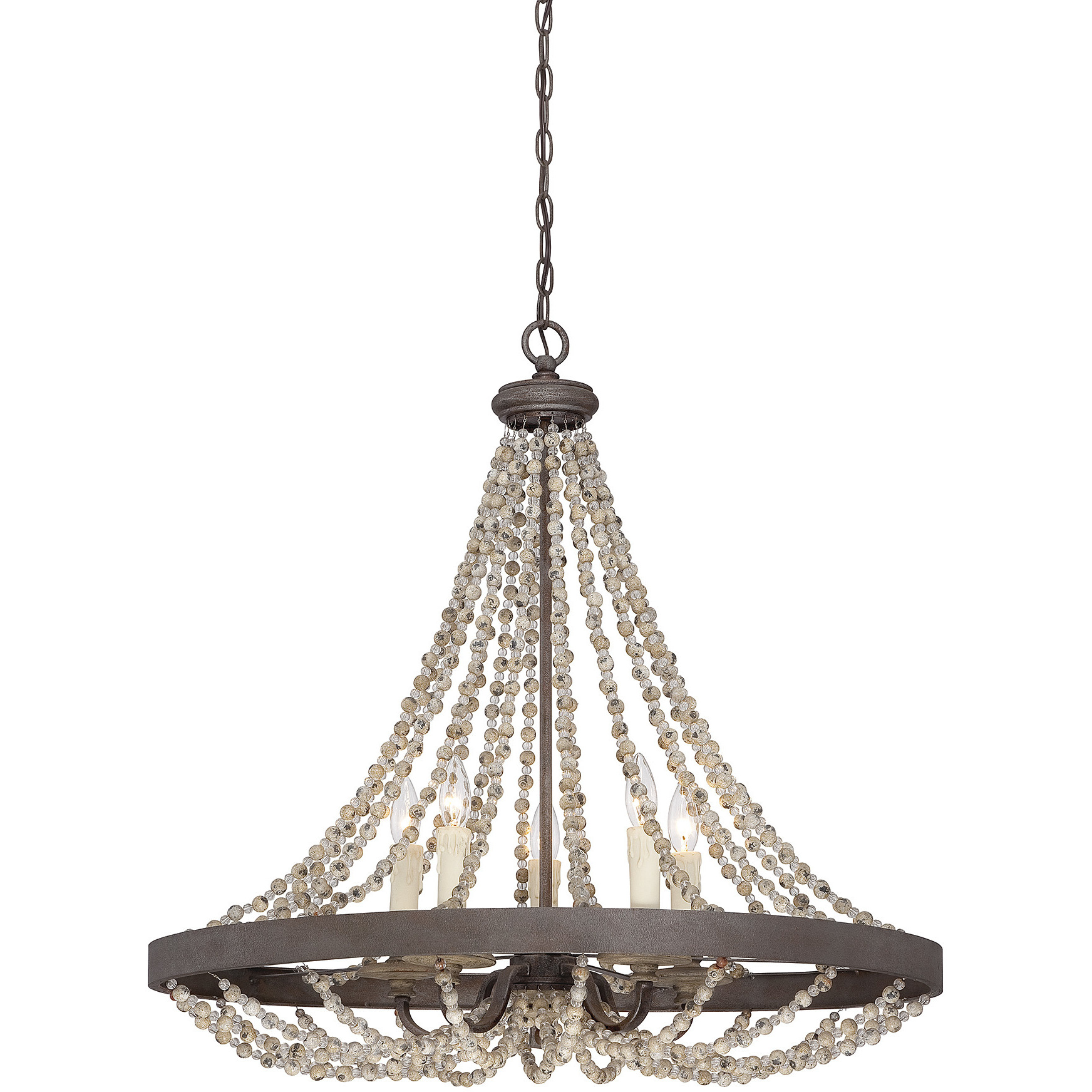 Mallory 5 Light 30 inch Fossil Stone Pendant Ceiling Light