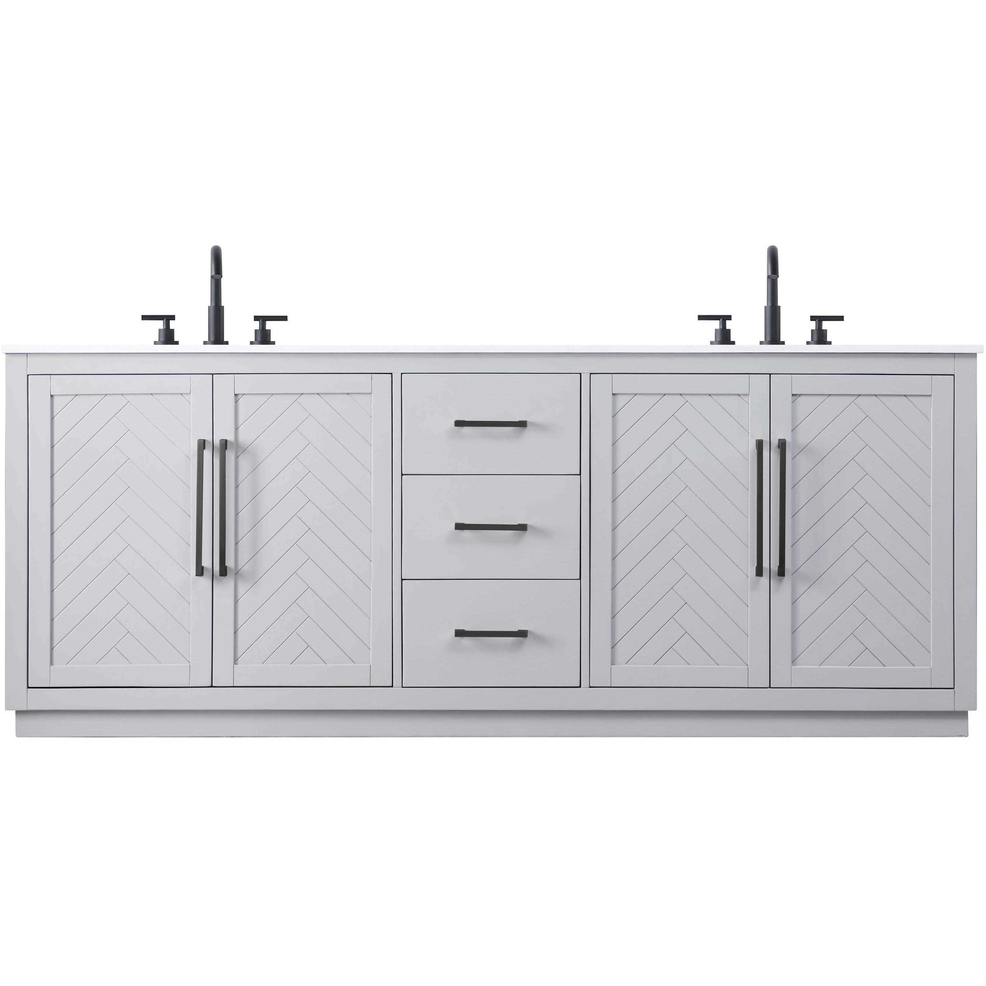 Chase 84 X 34 inch Grey Bathroom Vanity Cabinet