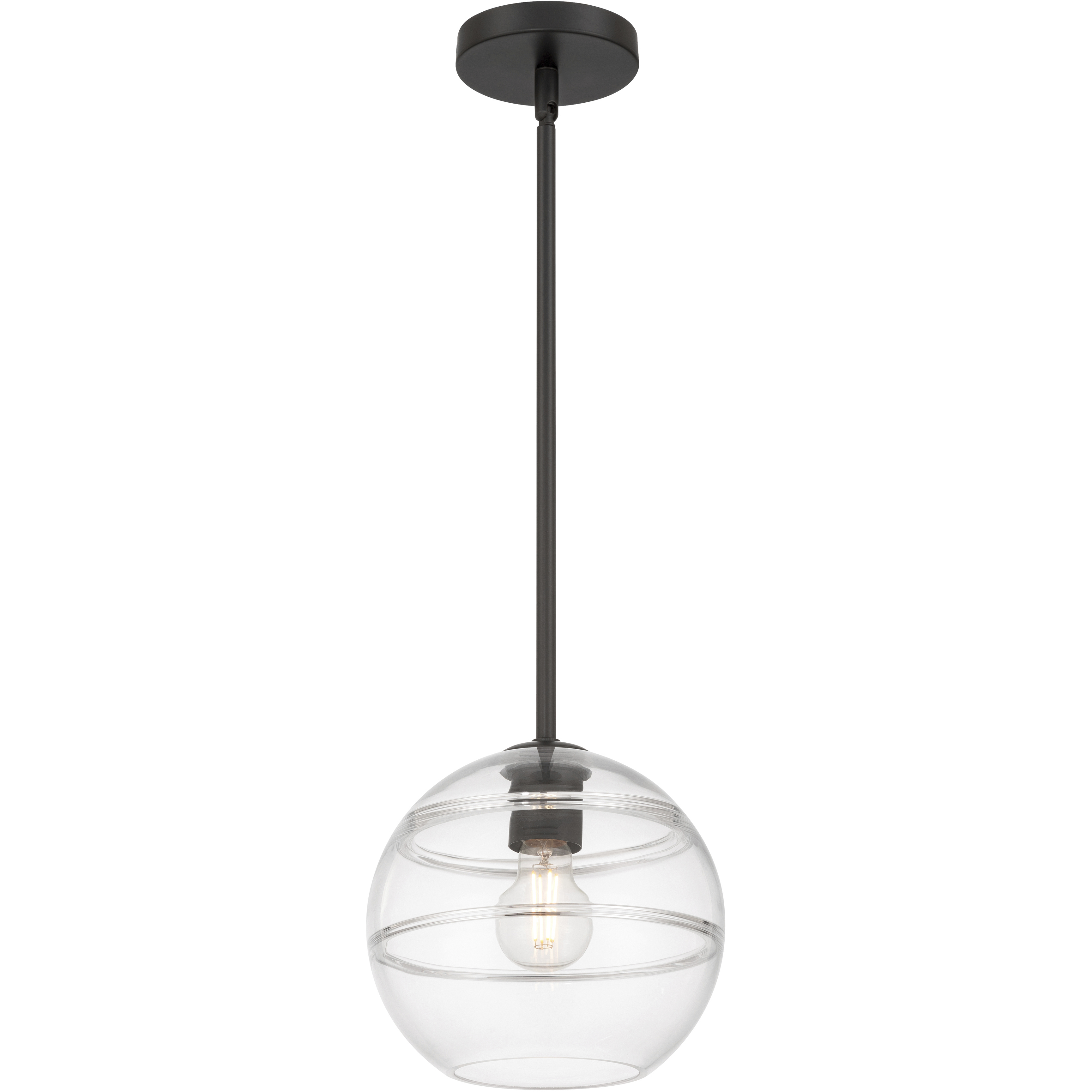Swirl 1 Light 8.5 inch Matte Black Pendant Ceiling Light