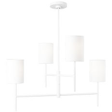 Barbara Barry Key 4 Light 32 inch Matte White Chandelier Ceiling Light