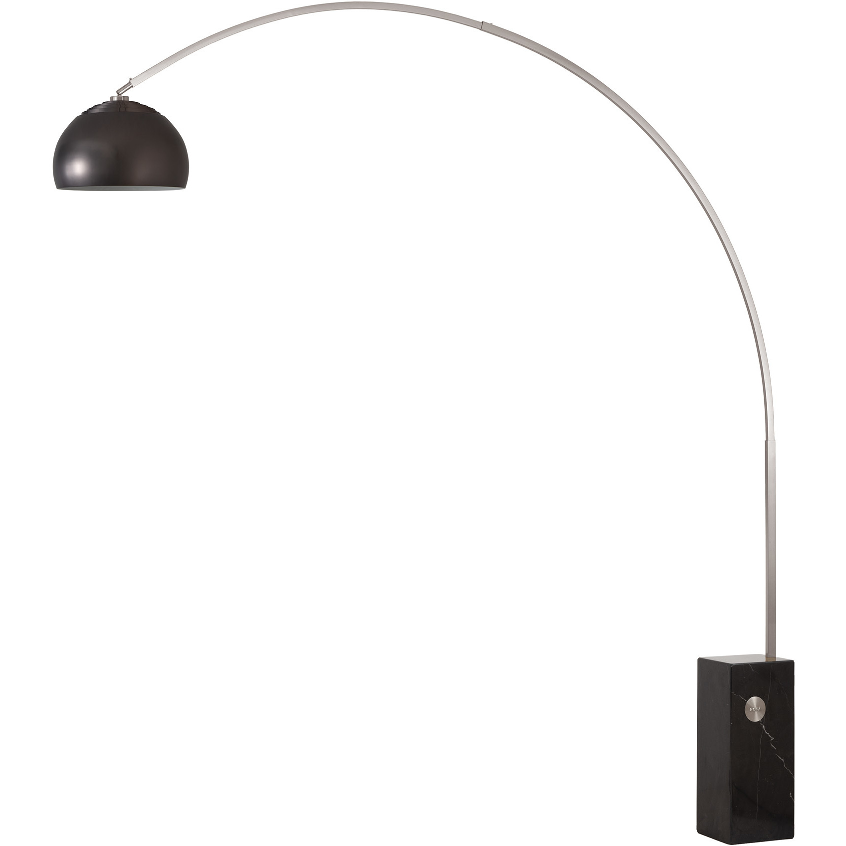 Iconic 95 inch 14 watt Satin Nickel and Black Arc Floor Lamp Portable Light in Black Nickel Steel