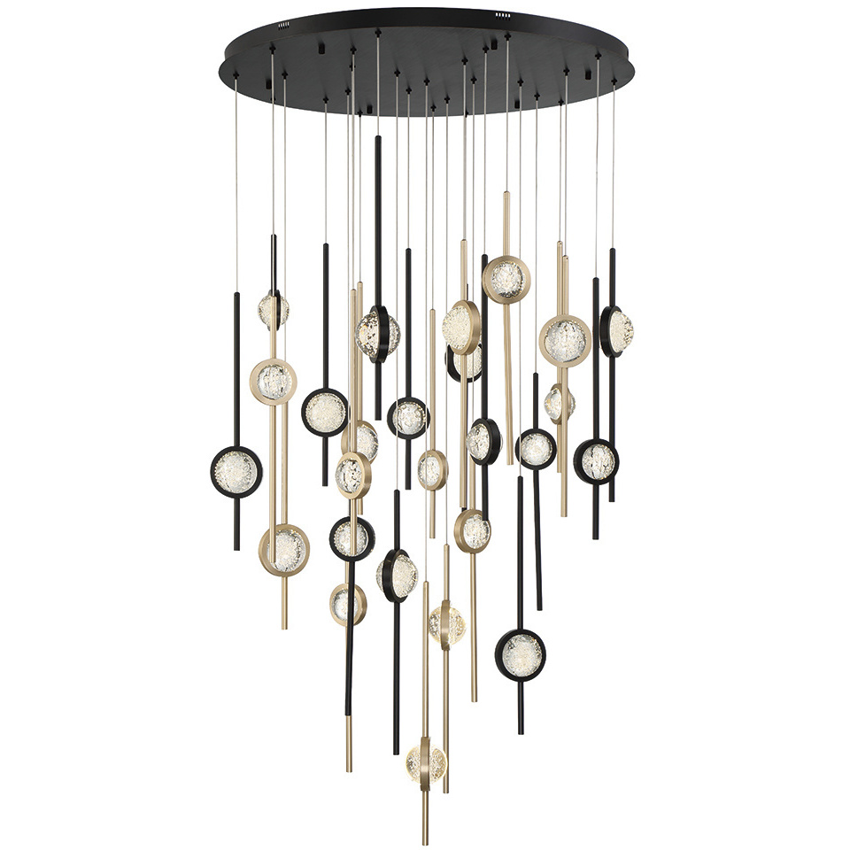 Barletta LED 39.75 inch Gold and Black Chandelier Ceiling Light